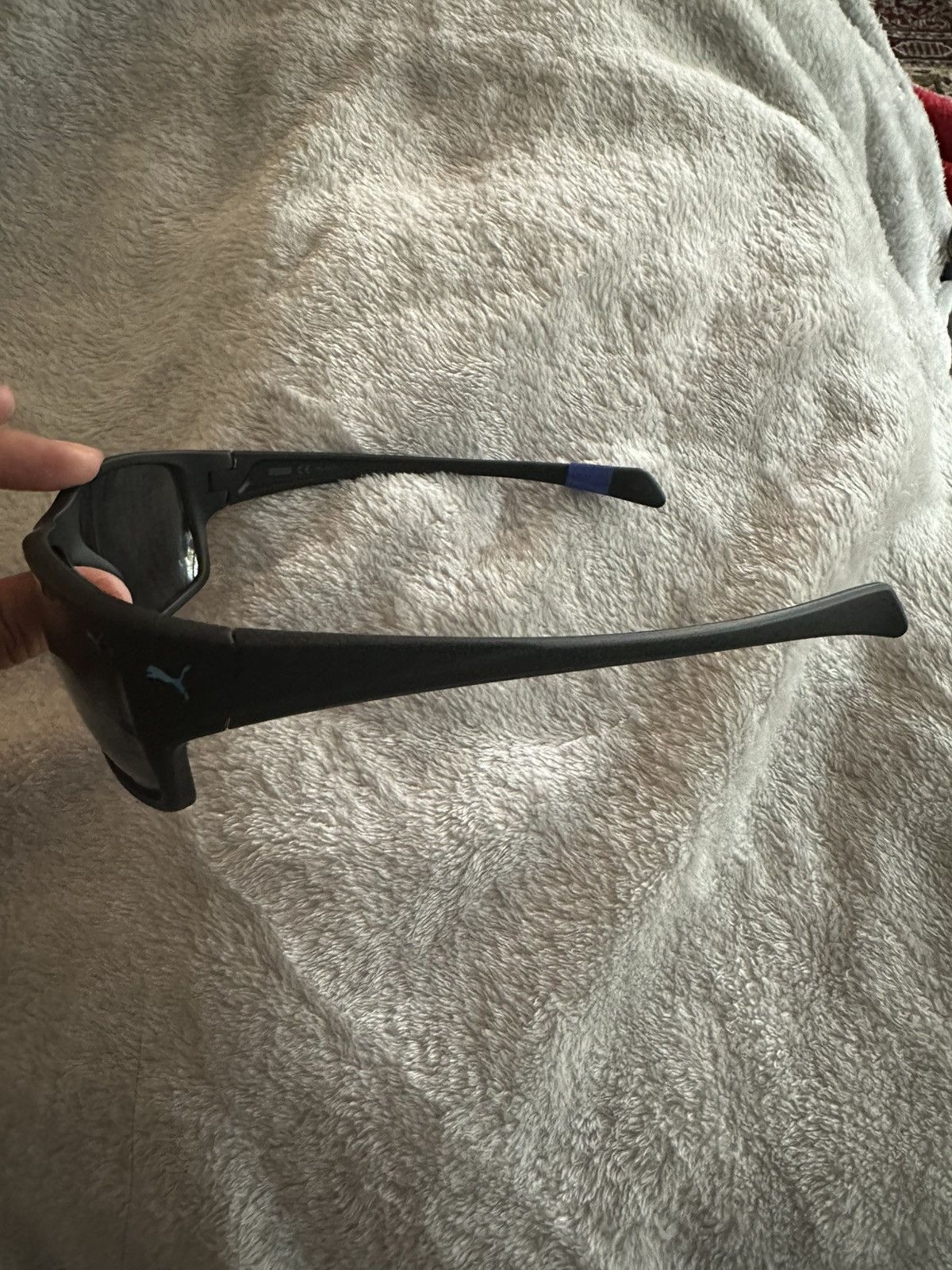 Puma Puma Men's Sunglasses PE0002S 008 Black-Blue 61-16-140 New Size ONE SIZE - 9 Thumbnail