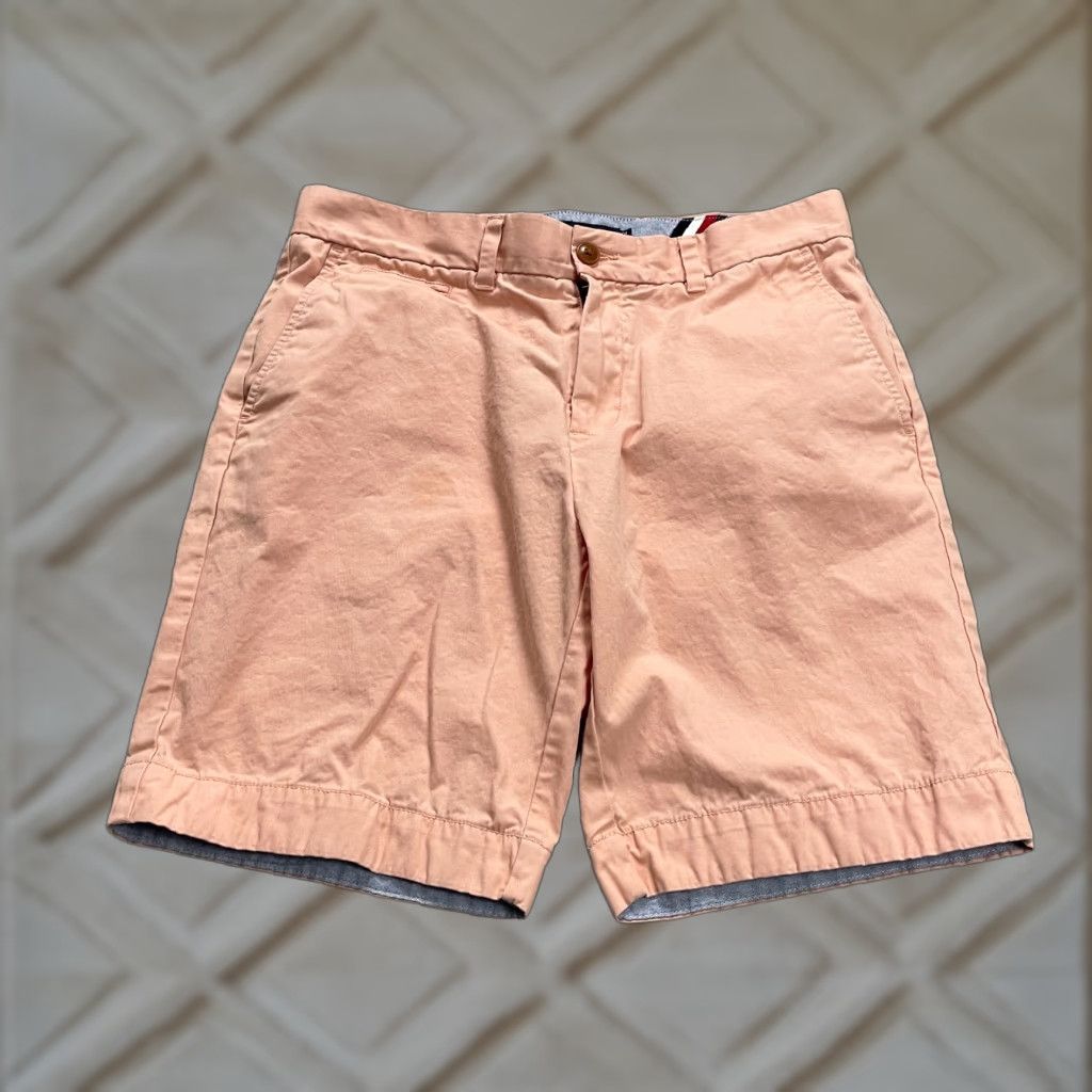 Tommy Hilfiger Tommy Hilfiger Men's Shorts Chino Flat Front Cotton Peach Pink 32 Size US 32 / EU 48 - 1 Thumbnail
