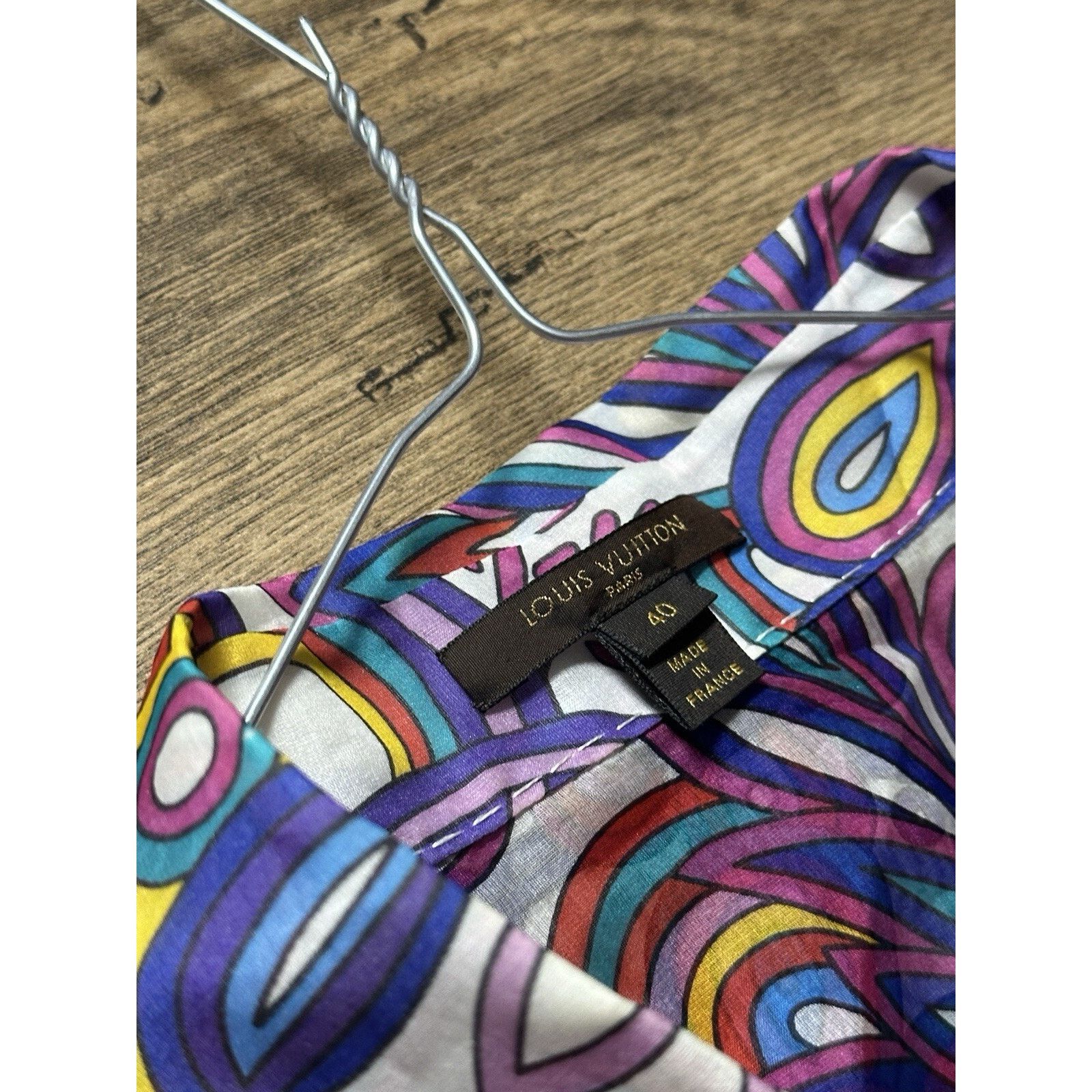 Louis Vuitton Louis Vuitton Abstract Floral Women’s Silk Shirt Brooches Size M / US 6-8 / IT 42-44 - 7 Thumbnail