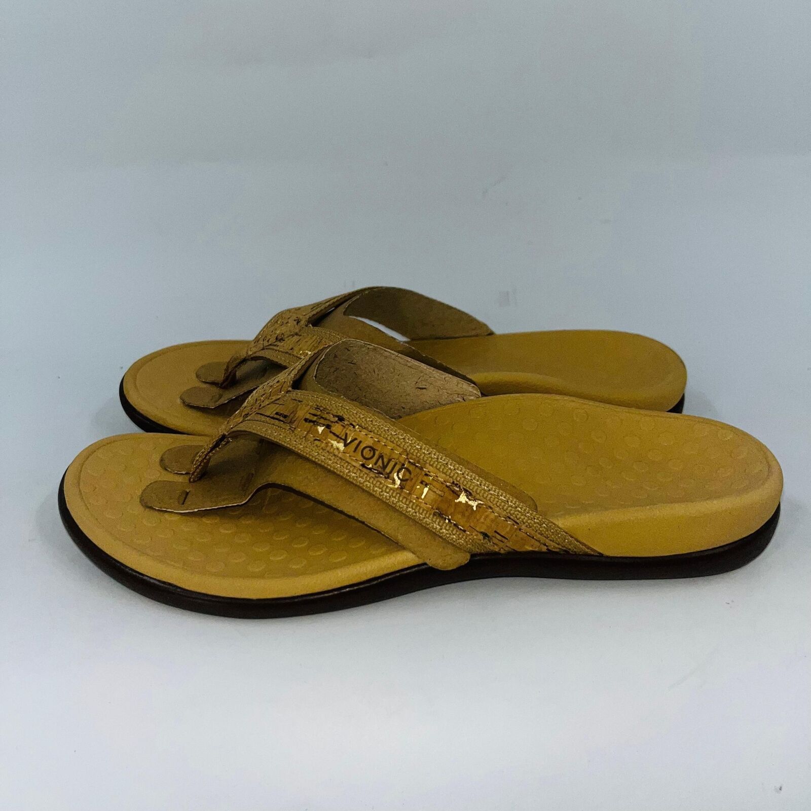 Vionic VIONIC TIDE II "GOLD CORK" TOE POST WOMENS SANDALS SIZE 8 Size US 8 / IT 38 - 4 Thumbnail