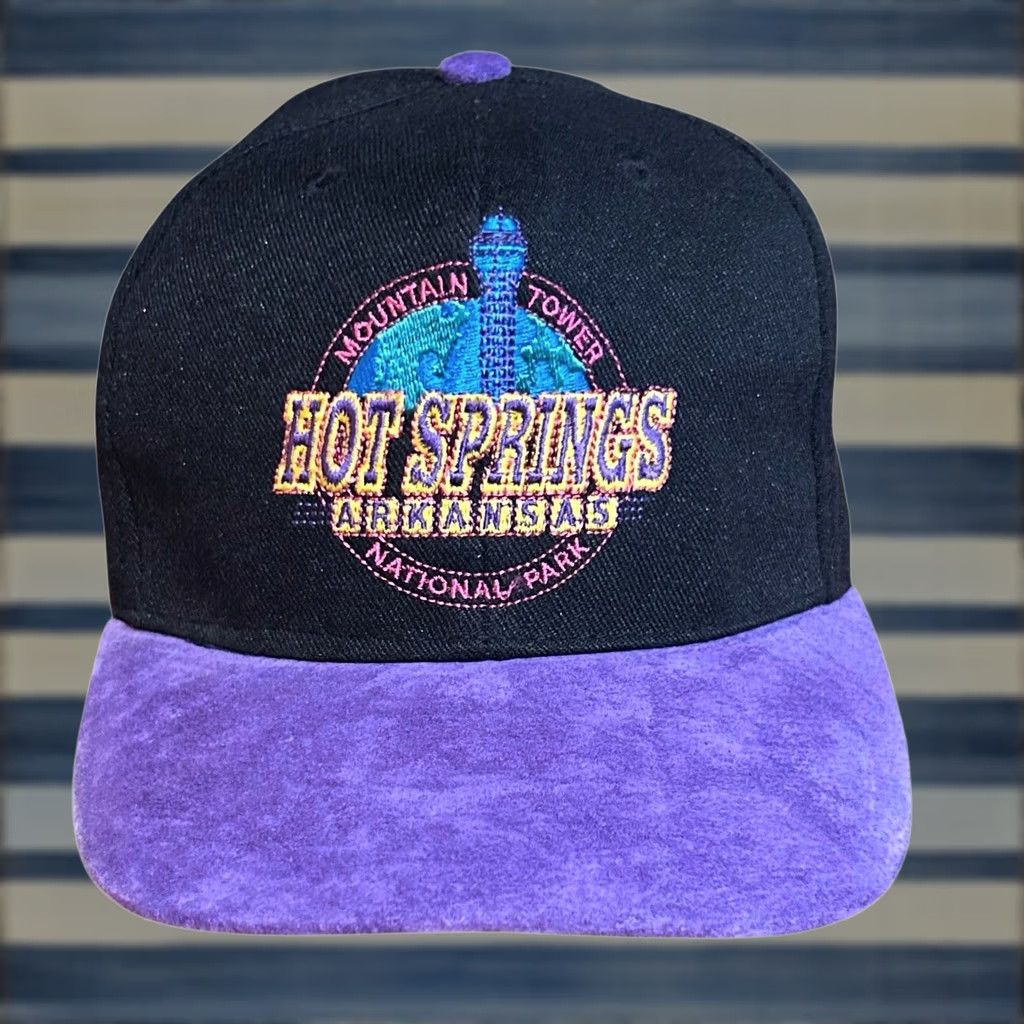 Vintage VINTAGE National Hat Men One Size Black Purple Y2K Retro 90s Trucker Adjustable Breathable Canvas Cotton Suede Halloween? Size US M / EU 48-50 / 2 - 1 Thumbnail