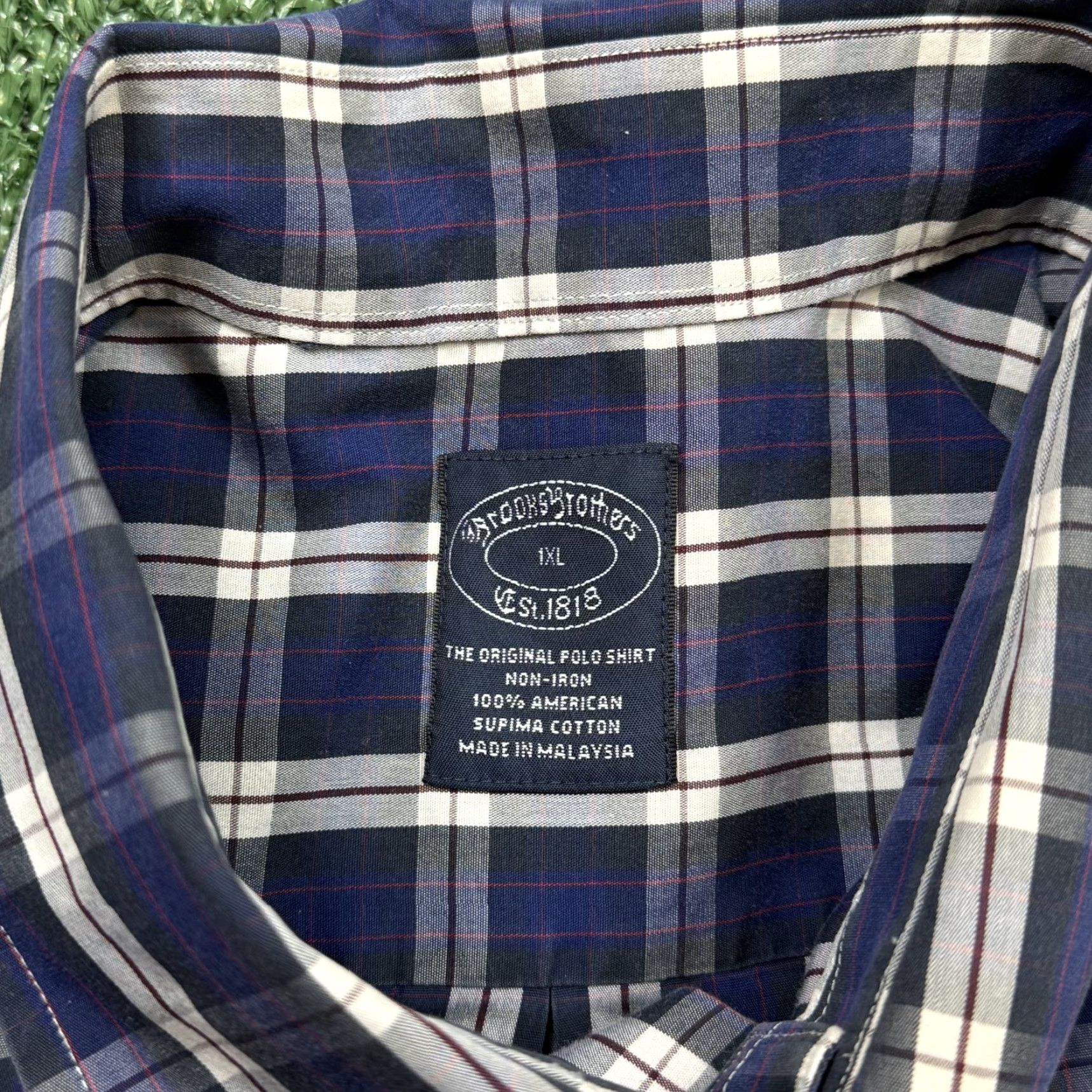 Brooks Brothers BROOKS BROTHERS Button-Up Shirt Men 1XL Blue Plaid Long Sleeve Casual Business Regular Fit Mens Size US XL / EU 56 / 4 - 2 Thumbnail