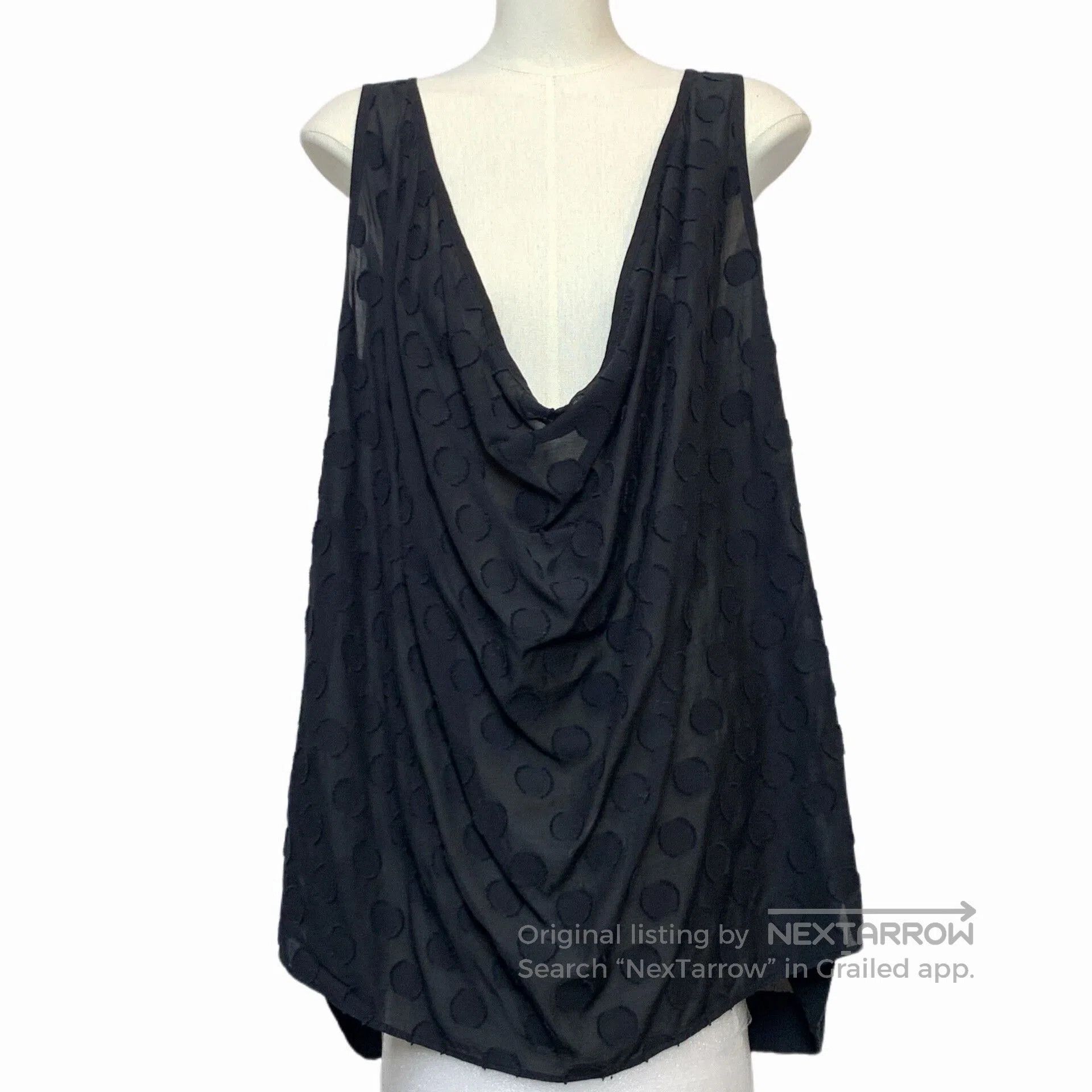 gomme Black Drape Neck Polka Dot Dress. Size M / US 6-8 / IT 42-44 - 1 Thumbnail