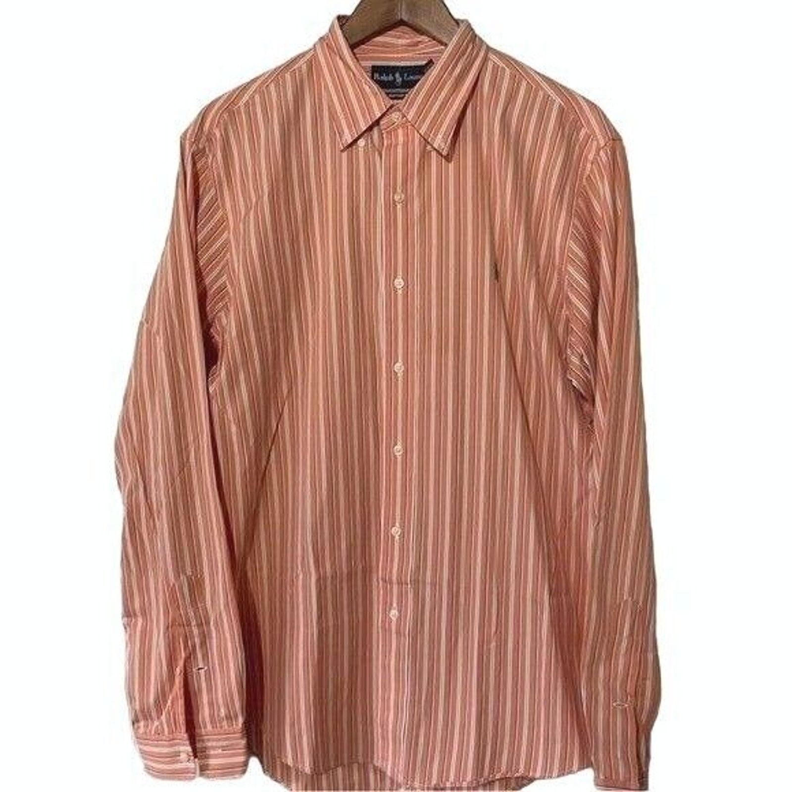 Ralph Lauren Ralph Lauren Mens Custom Fit Button Down Orange Large Size US L / EU 52-54 / 3 - 1 Thumbnail