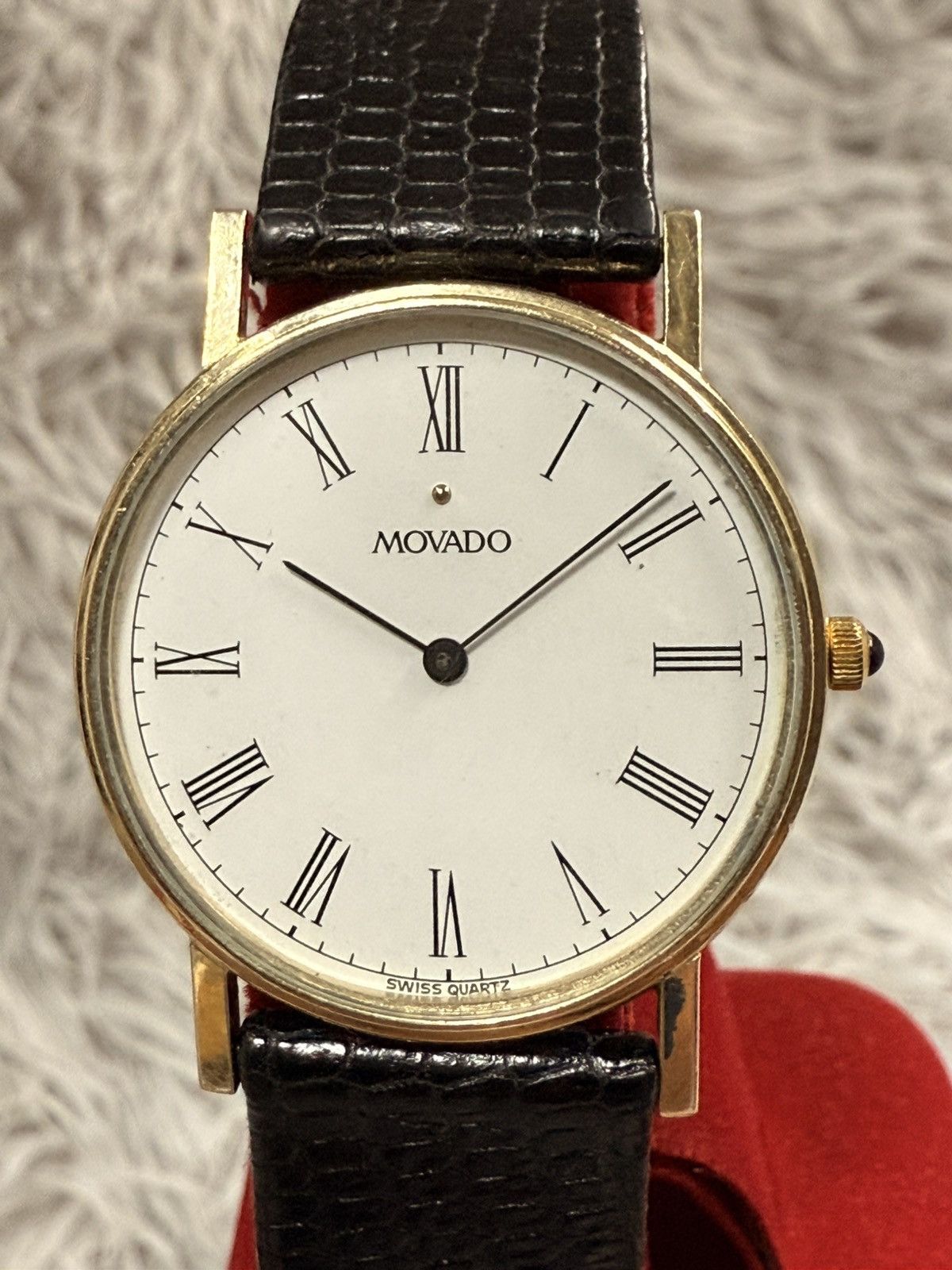Vintage MOVADO ETA Swiss Quartz Men’s Watch 14K Solid Gold Size ONE SIZE - 6 Thumbnail