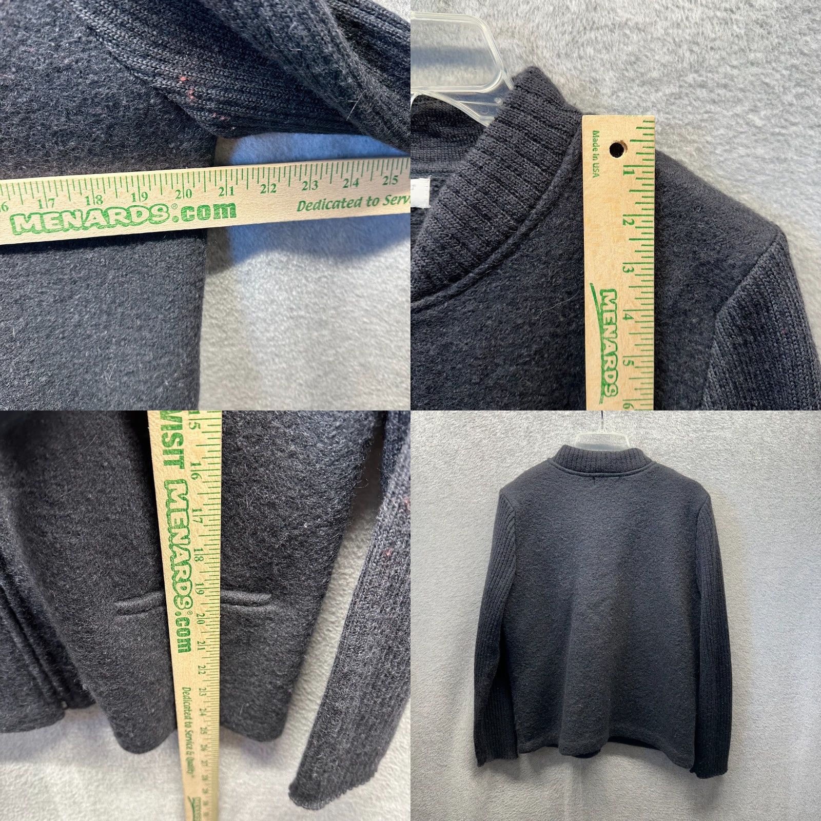 Vintage VINTAGE Christopher Banks Cardigan Womens Medium Black 100% Wool Full Zip Up Shirt Womens Medium Black Cardigan 100% Wool Full Zip Up Size M / US 6-8 / IT 42-44 - 9 Thumbnail