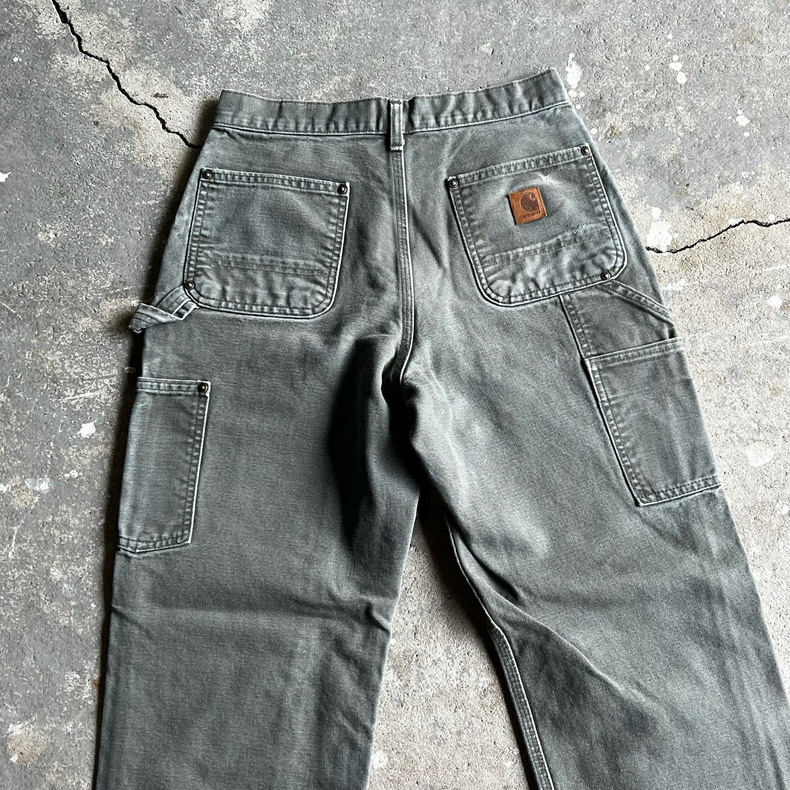 Carhartt × Vintage Carhartt green double knee work wear carpenter pants Size US 27 - 6 Thumbnail