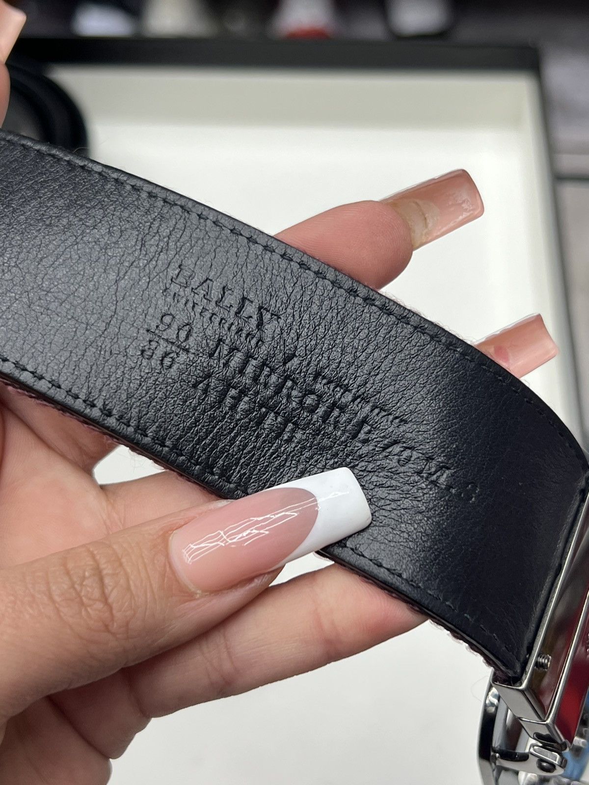 Bally Bally Mirror B Buckle Reversible Belt Size 36 - 7 Thumbnail