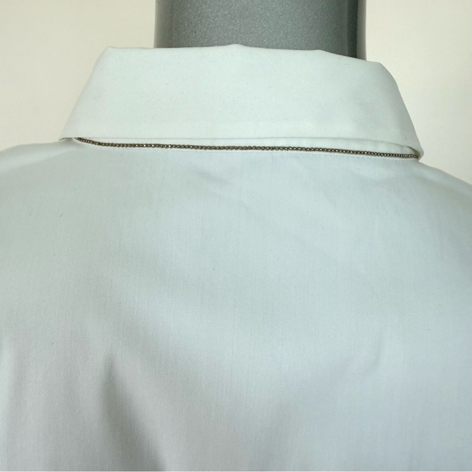 Brunello Cucinelli Brunello Cucinelli women white cotton blouse size L 1100$ Size L / US 10 / IT 46 - 2 Thumbnail