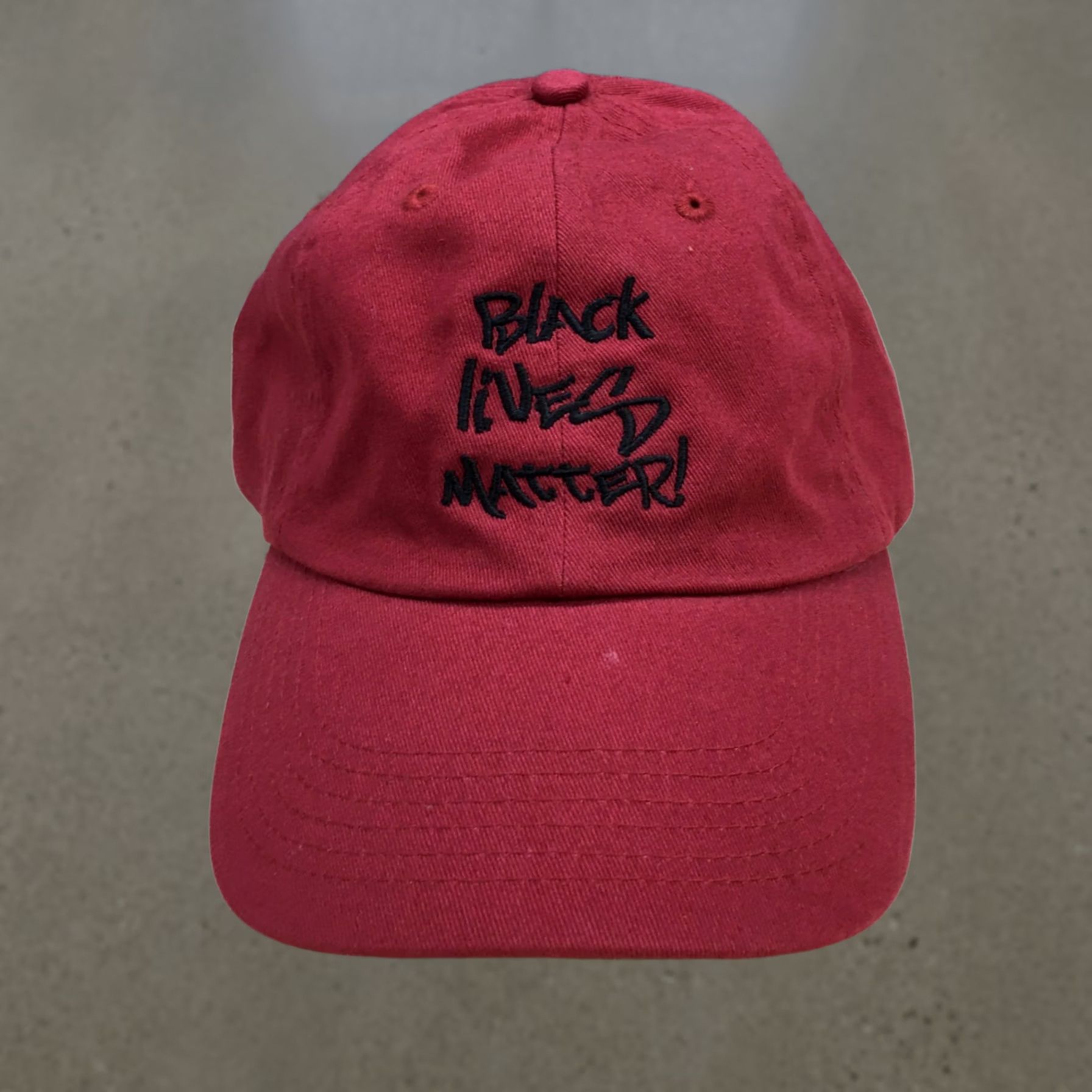 Vintage Black Lives Matter Baseball Cap Hat Mens Maroon Cotton Adjustable One Size Size ONE SIZE - 1 Thumbnail