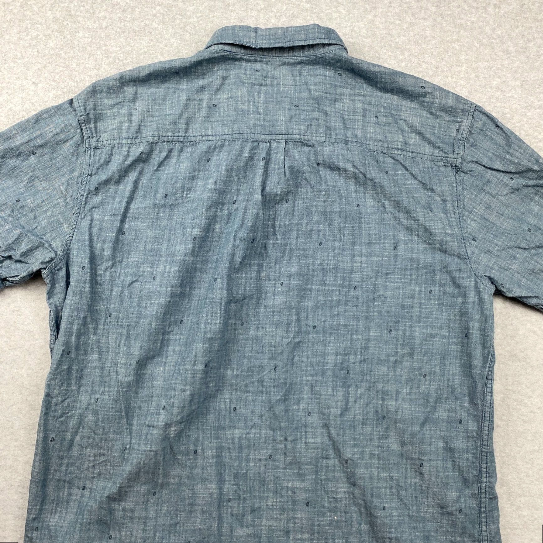 Prana Prana Button Down Shirt Mens 2XL Blue Chambray Slim Short Sleeve Organic Cotton Size US XXL / EU 58 / 5 - 6 Thumbnail