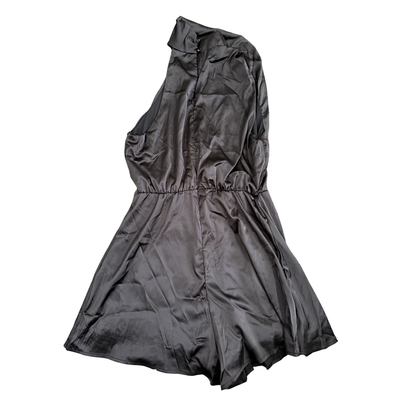 Shein Halter Neck One Shoulder Romper in Black, Size L Size 34" / US 12 / IT 48 - 2 Thumbnail
