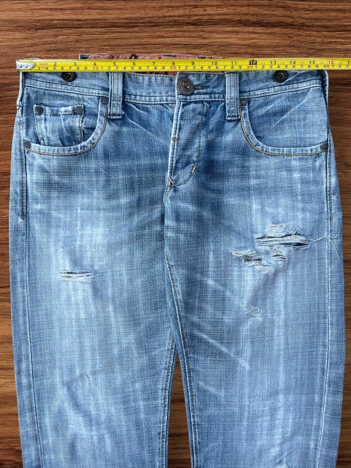 Japanese Brand Vintage Japanese Ant Gauge Distressed Frayed Leg Jeans Size US 30 / EU 46 - 15 Thumbnail
