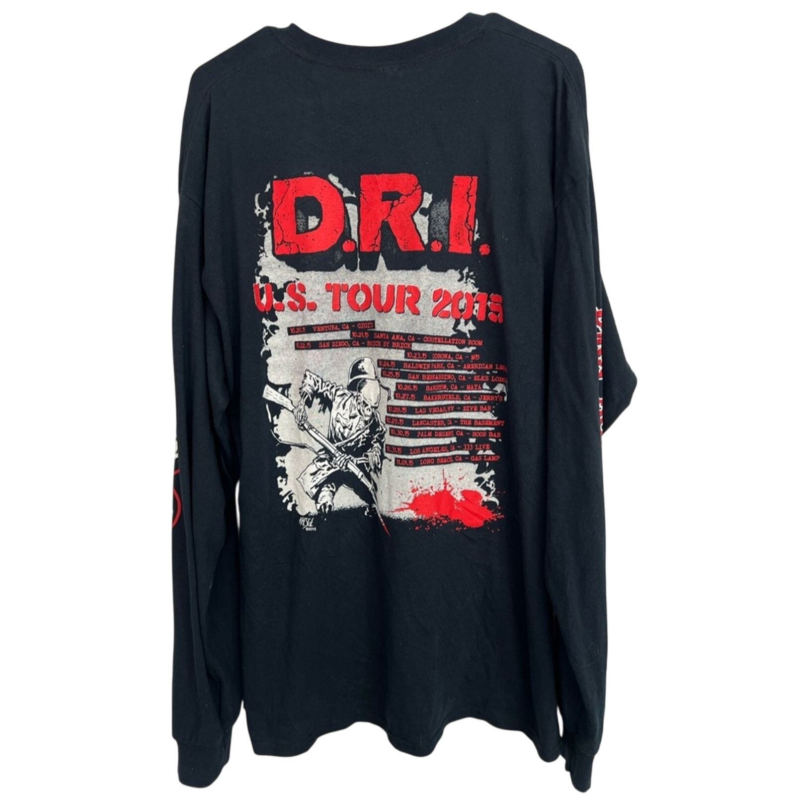 Gildan D.R.I. Dirty Rotten Imbeciles Tour Band Tee Longsleeve Shirt Size US XL / EU 56 / 4 - 2 Thumbnail