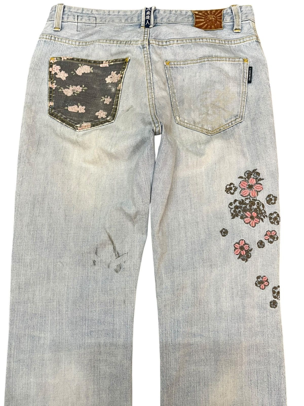 Beauty Beast × Japanese Brand Vintage Namitsu Faded Flower Embroidery Sukajan style Denim Size US 32 / EU 48 - 8 Thumbnail