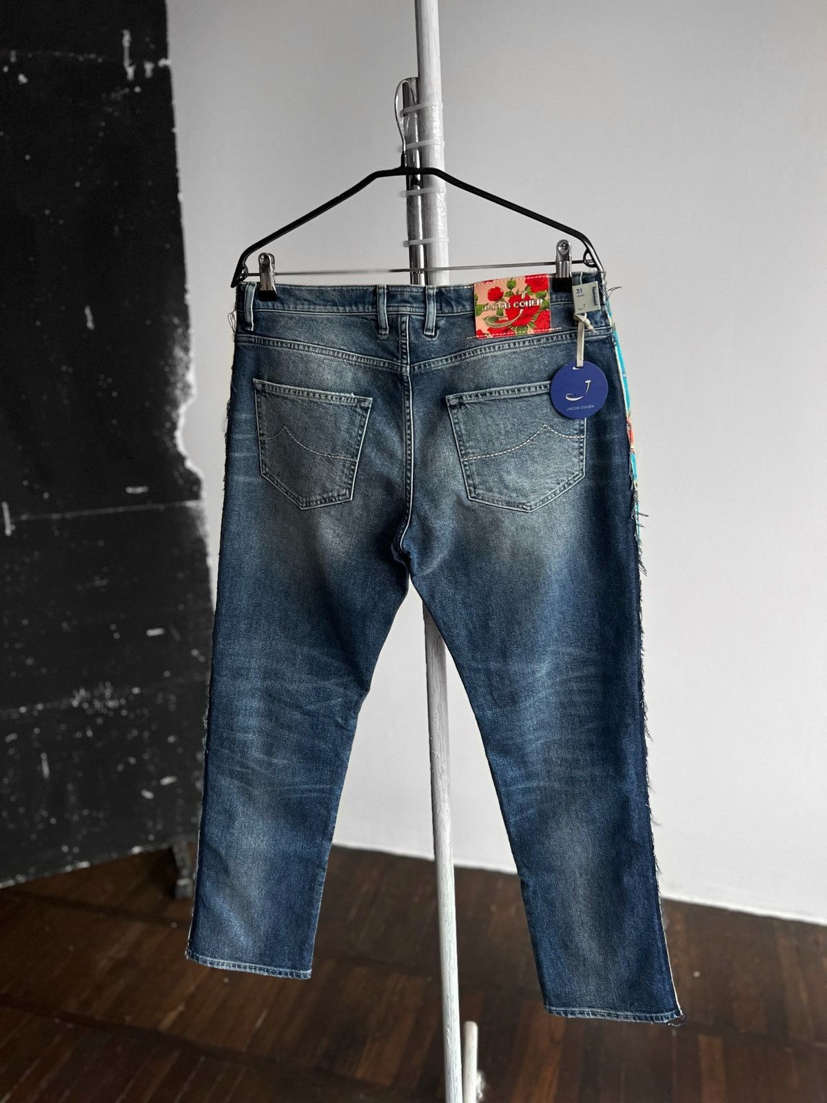 Jacob Cohen Jacob Cohen NWT Womens Blue Premium Karen Floral Jeans Size 34" / US 12 / IT 48 - 3 Thumbnail