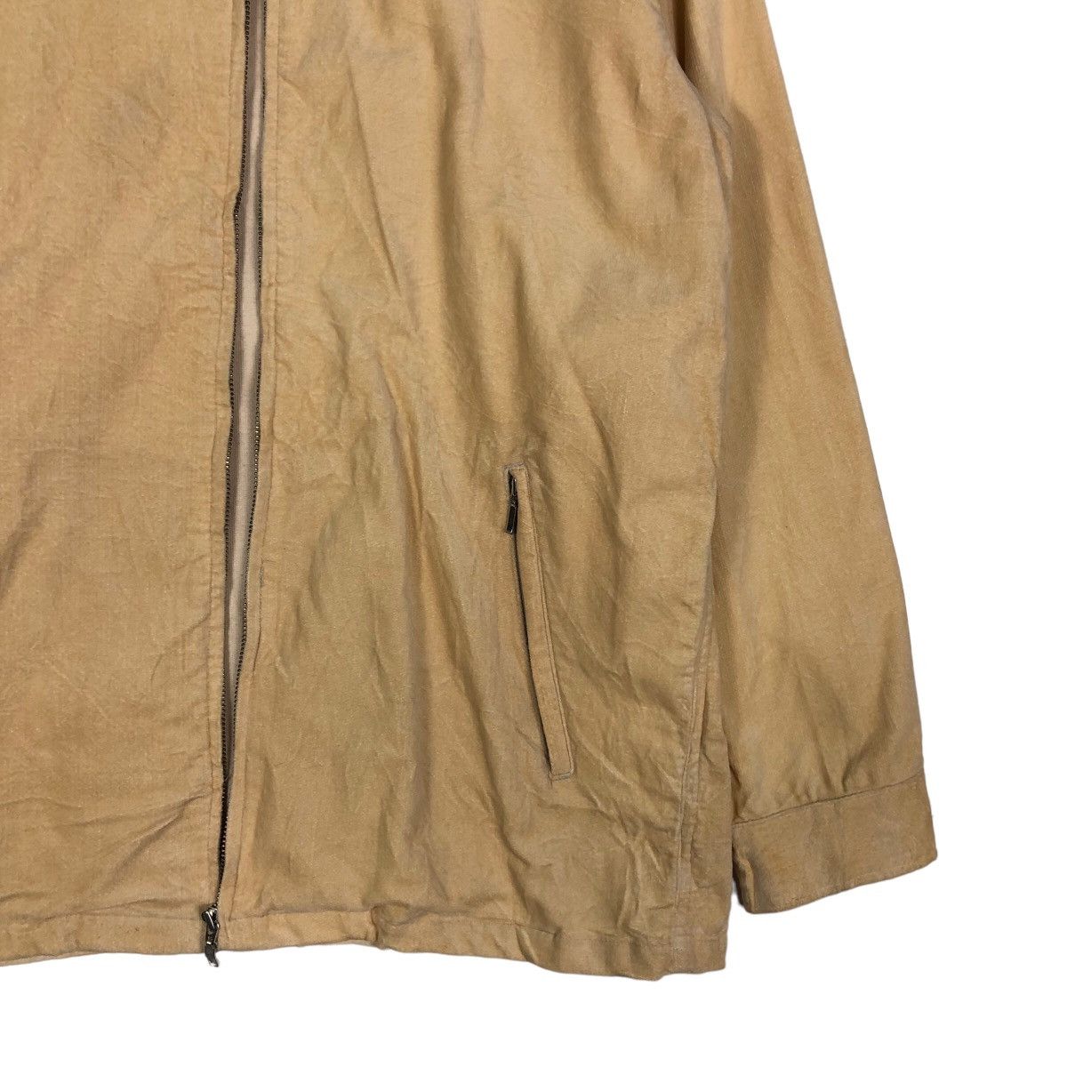 Japanese Brand Vintage Velvet Zipper Jacket Global Work Japan Issey Miyake Size US M / EU 48-50 / 2 - 5 Thumbnail