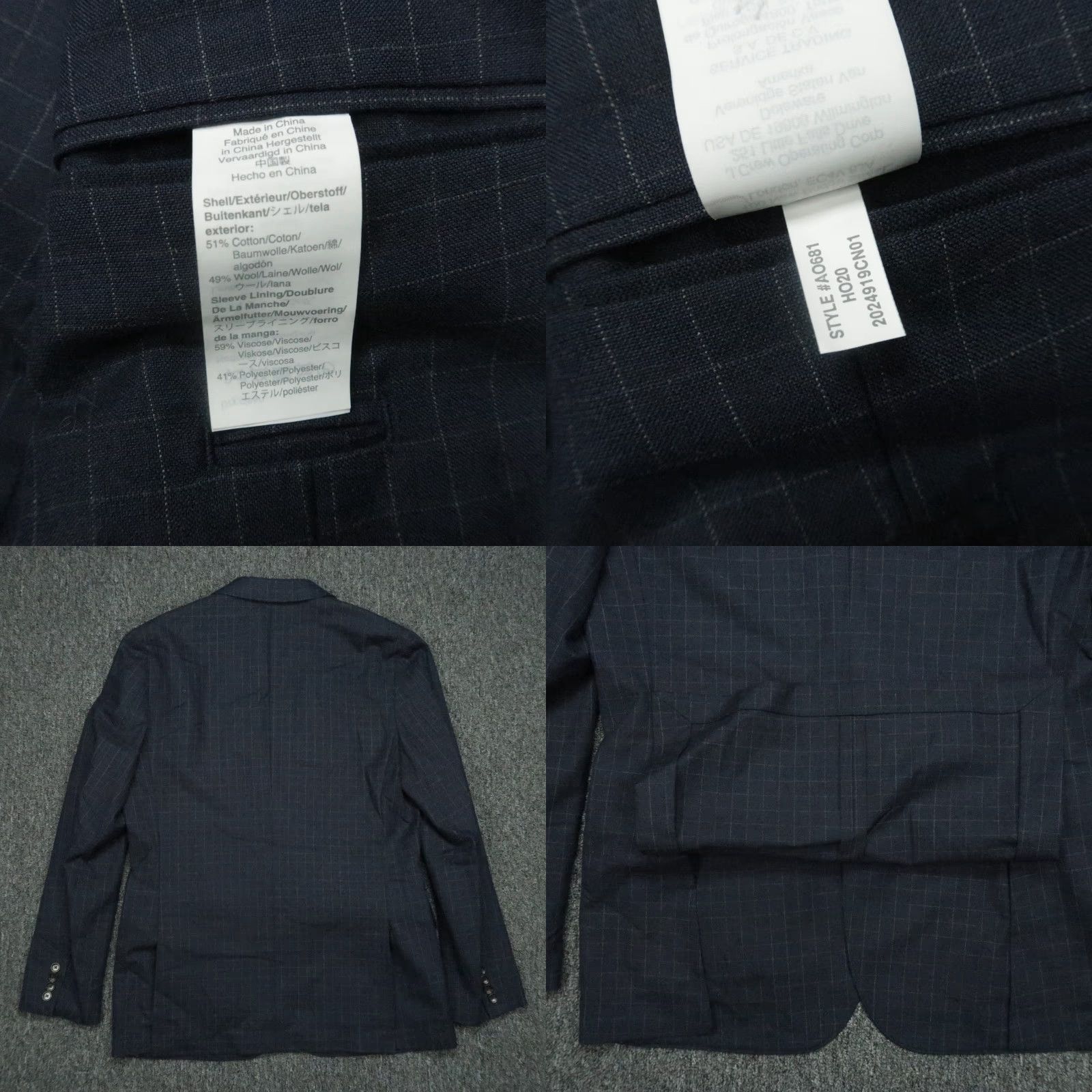 J.Crew VINTAGE J.CREW Blazer Mens Large 40R Check Wool Slim Fit Business Formal Casual Men Size 40R - 8 Thumbnail