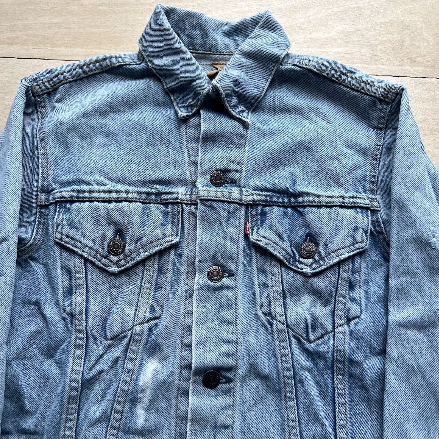 Levi's Vintage Levi's Jacket Blue S 80s David Lee Roth World Tour Eat em Smile Grunge Overcoat Denim Cotton Button Size US S / EU 44-46 / 1 - 3 Thumbnail