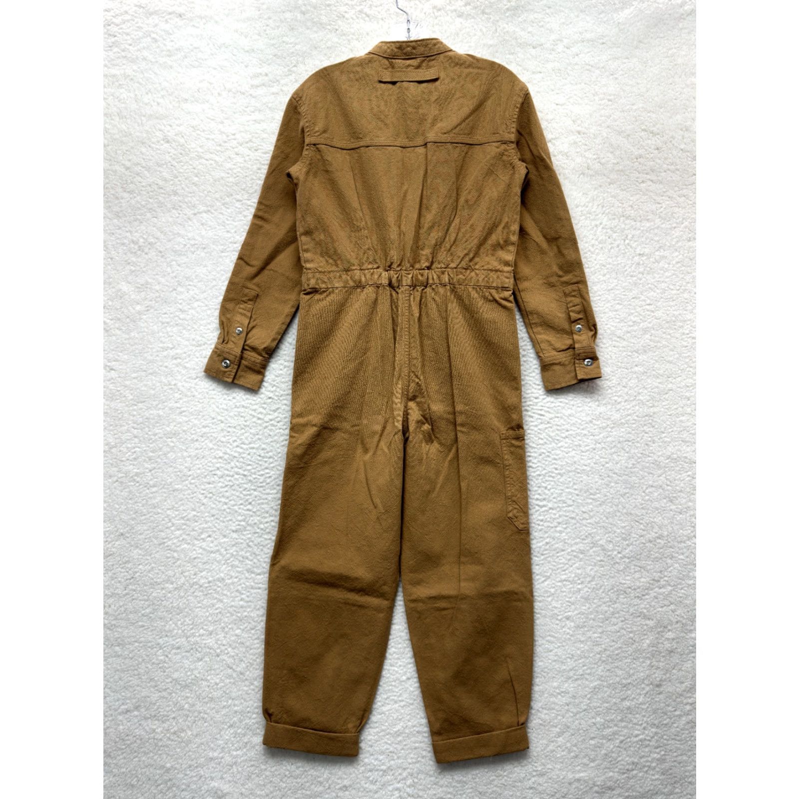 Everlane Everlane Coverall Jumpsuit One-Piece Long Sleeve Mock Neck XXS Beige Organic Cotton Canvas Women Regular Tight-Fit NWT Size 24" / US 00 / IT 34 - 3 Thumbnail