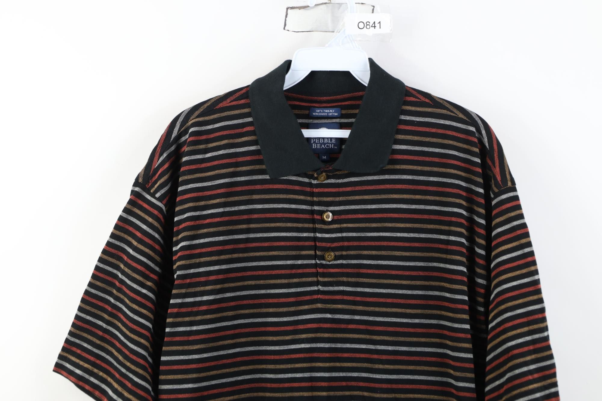Vintage Vintage 90s Y2K Pebble Beach Block Knit Golf Polo Shirt Size US M / EU 48-50 / 2 - 2 Thumbnail