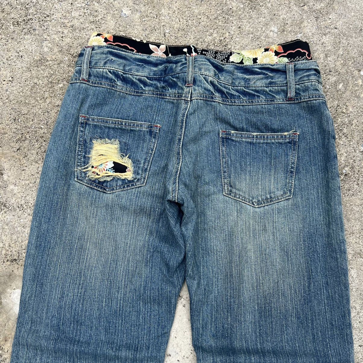 Japanese Brand “DOUBLE WAIST” JAPANESE DISTRESS SASHIKO INSPIRED DENIM Size US 34 / EU 50 - 9 Thumbnail
