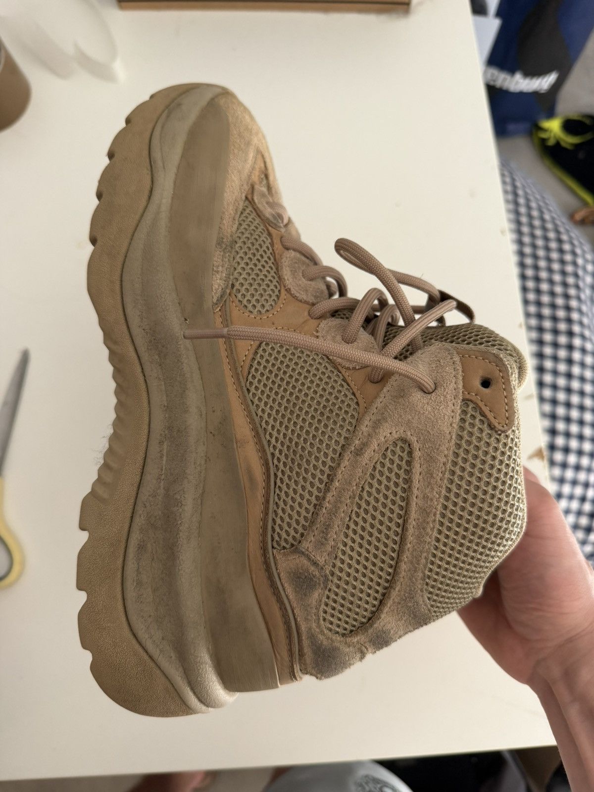 adidas gazelle silver green womens Adidas Yeezy Desert Boot "Taupe Blue" Used Size 9.5  Grail Central