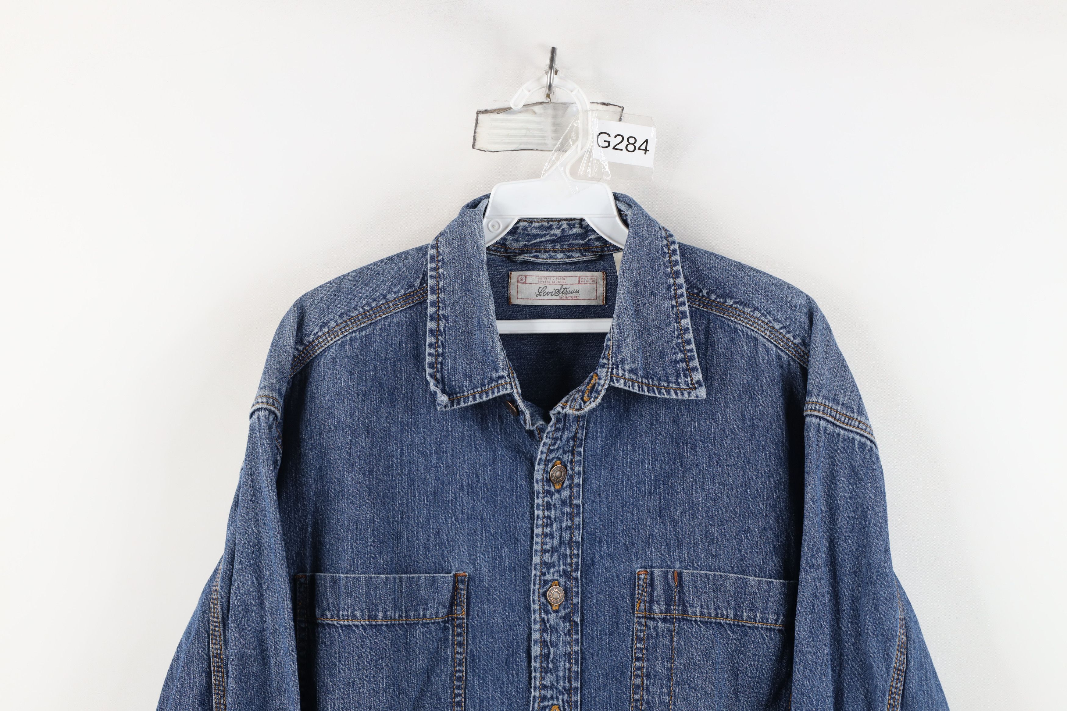 Levi's Vintage Y2K 2003 Levis Collared Denim Jean Button Shirt Size US L / EU 52-54 / 3 - 2 Thumbnail