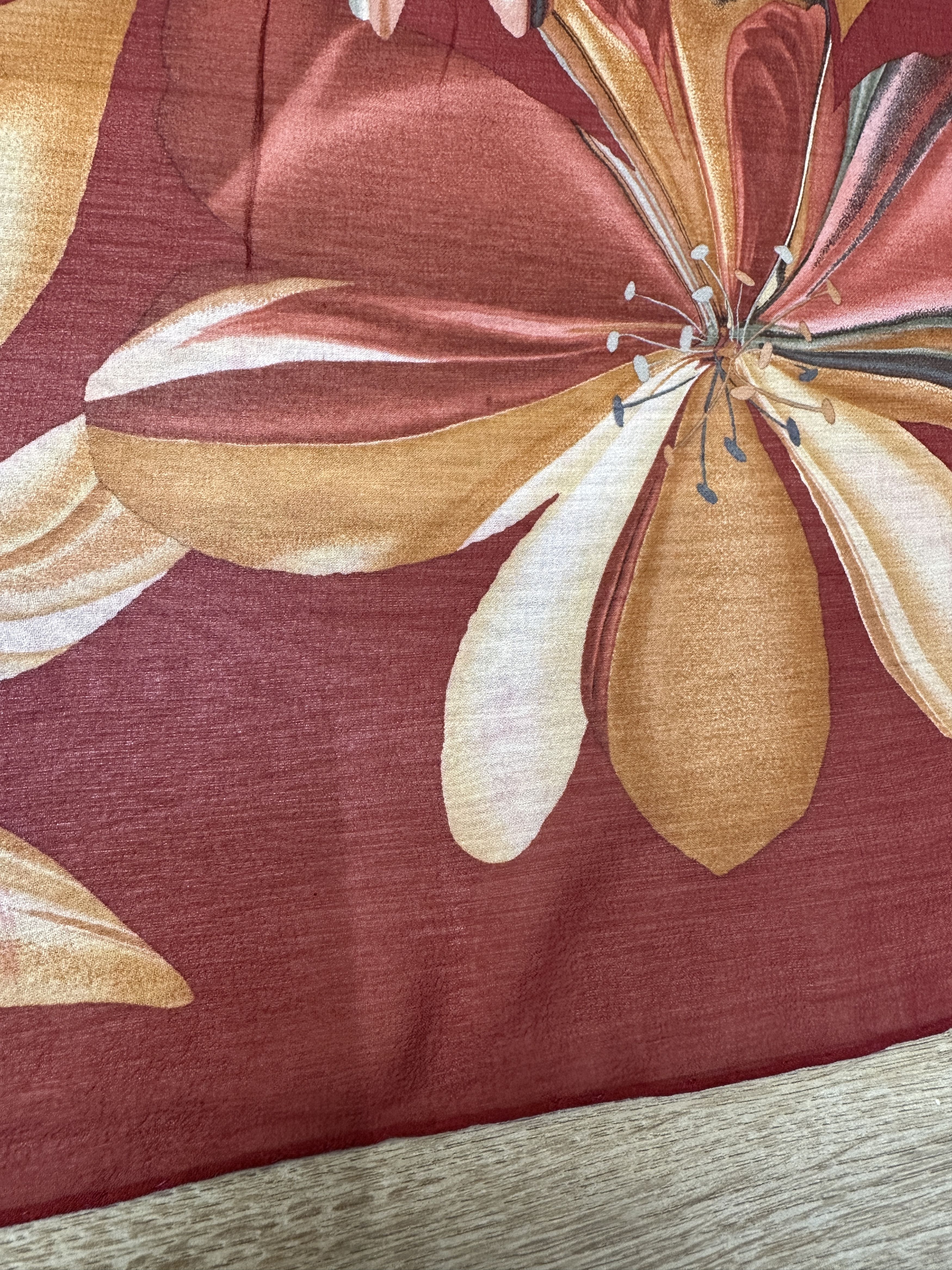 Salvatore Ferragamo Salvatore Ferragamo 100% Silk Floral Square Scarf Red 80cm Size ONE SIZE - 13 Thumbnail