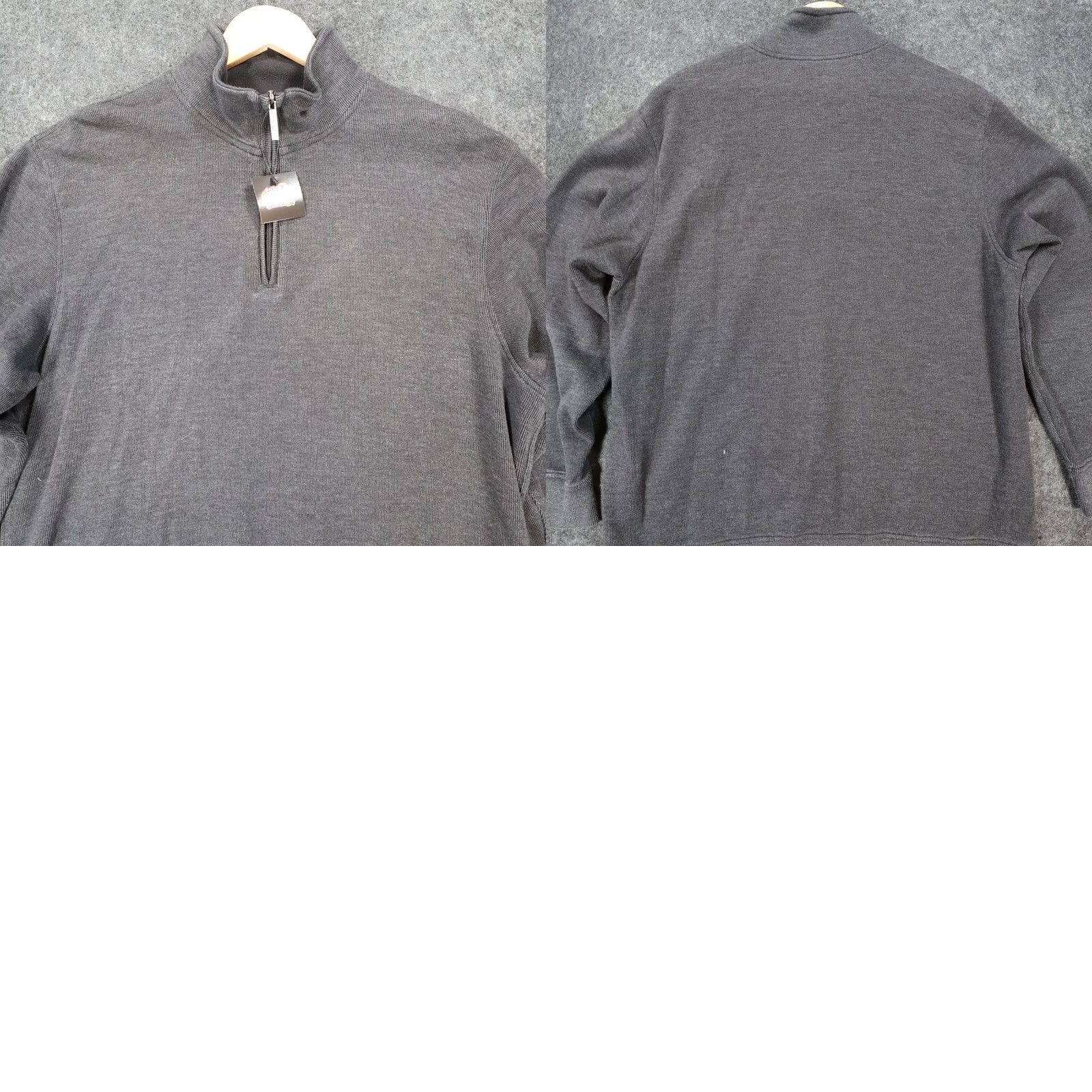 Van Heusen Van Heusen Pullover Mens XL Charcoal Grey Quarter Zip Ribbed Texture Excellent Size US XL / EU 56 / 4 - 8 Thumbnail