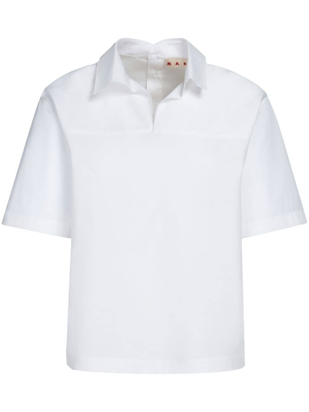 Marni o1w1db10125 Short Sleeve Cotton Shirt in White Size XL / US 12-14 / IT 48-50 - 1 Thumbnail