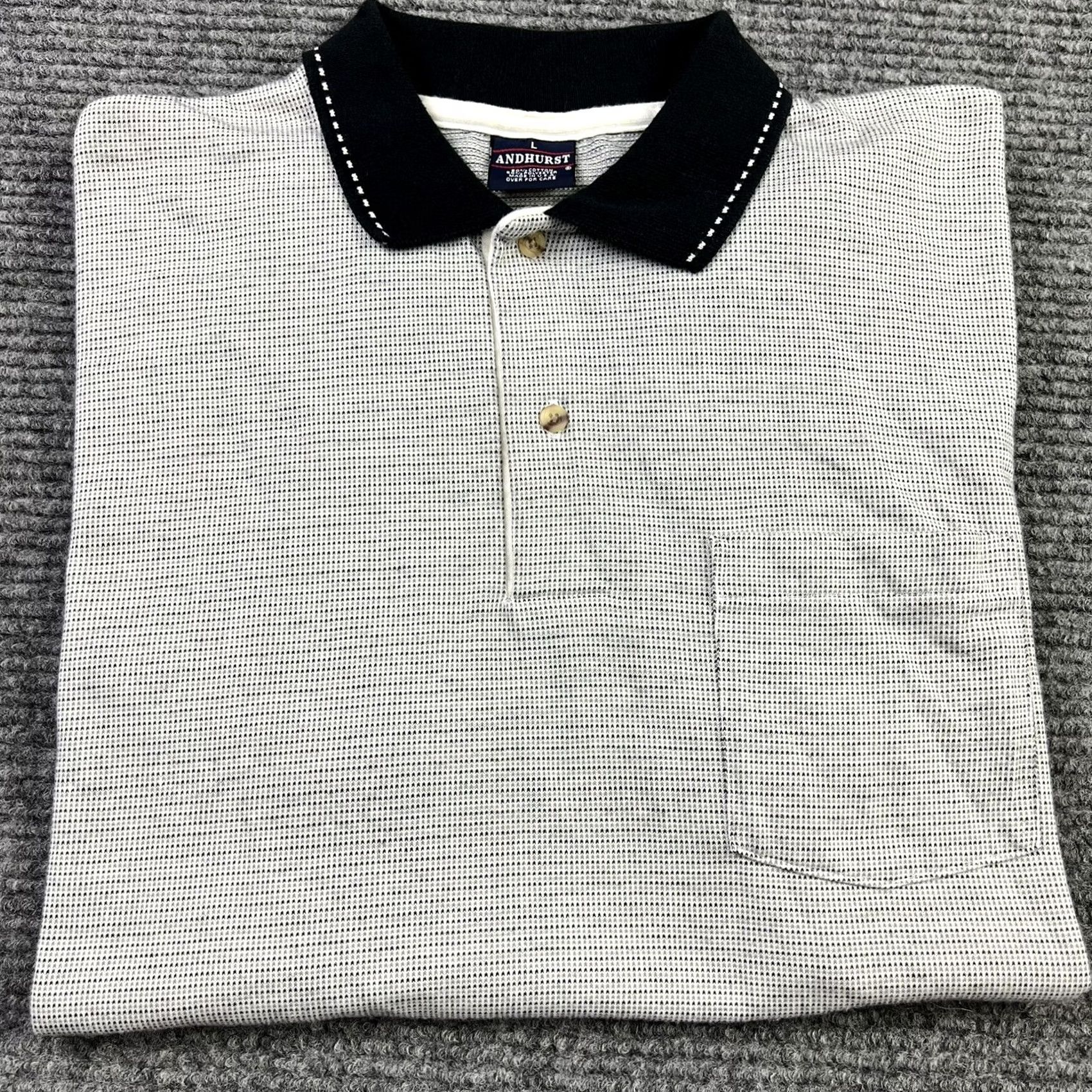 Vintage VINTAGE Andhurst Polo Shirt Mens Large Blue Gray 90s Golf Polo Shirt Polo Short Sleeve Collared Front Pocket Made In USA Size US L / EU 52-54 / 3 - 7 Thumbnail