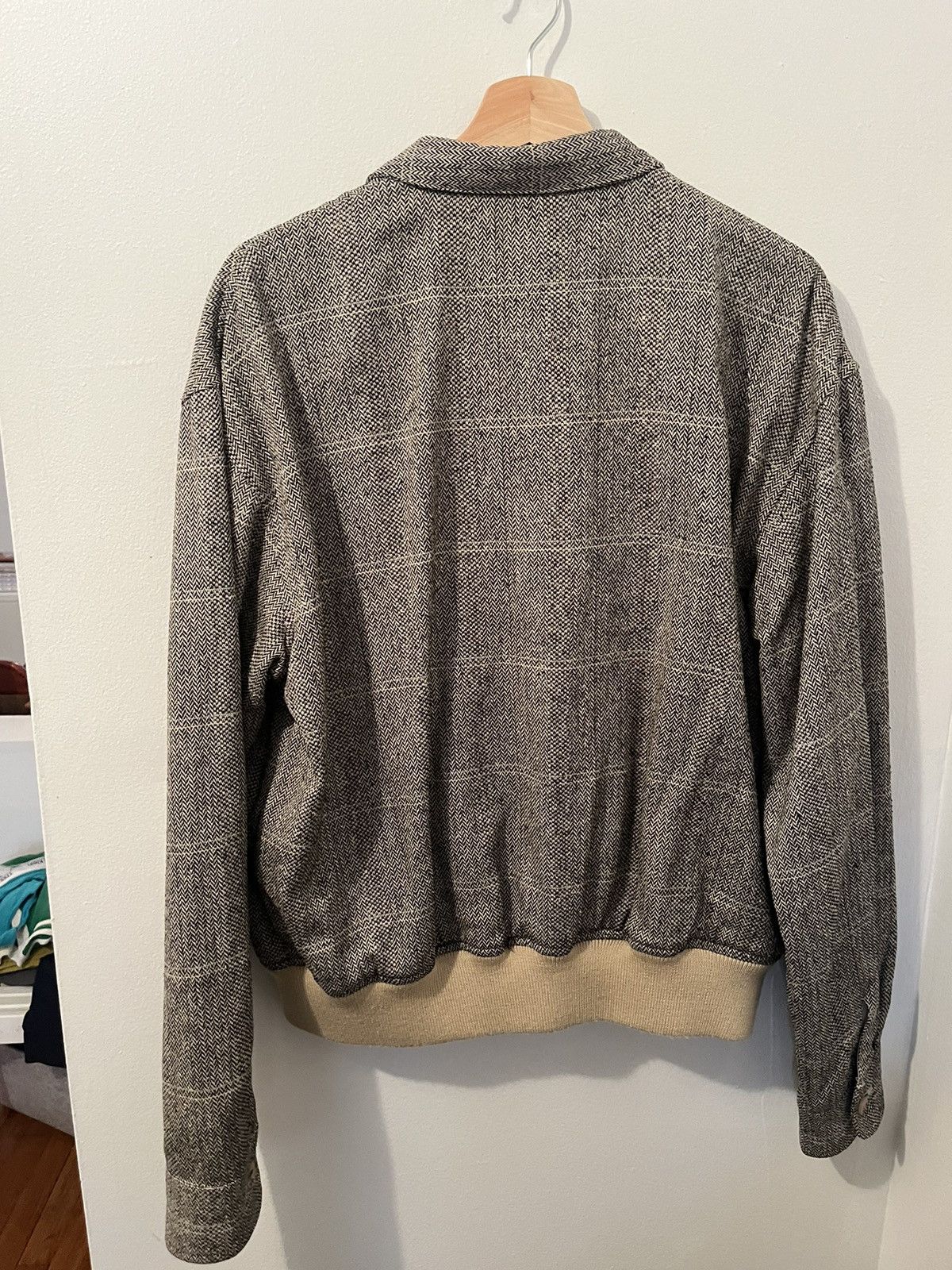 image of Polo Ralph Laurent Vintage Glen Plaid Wool & Silk Bomber, Men's (Size Medium)