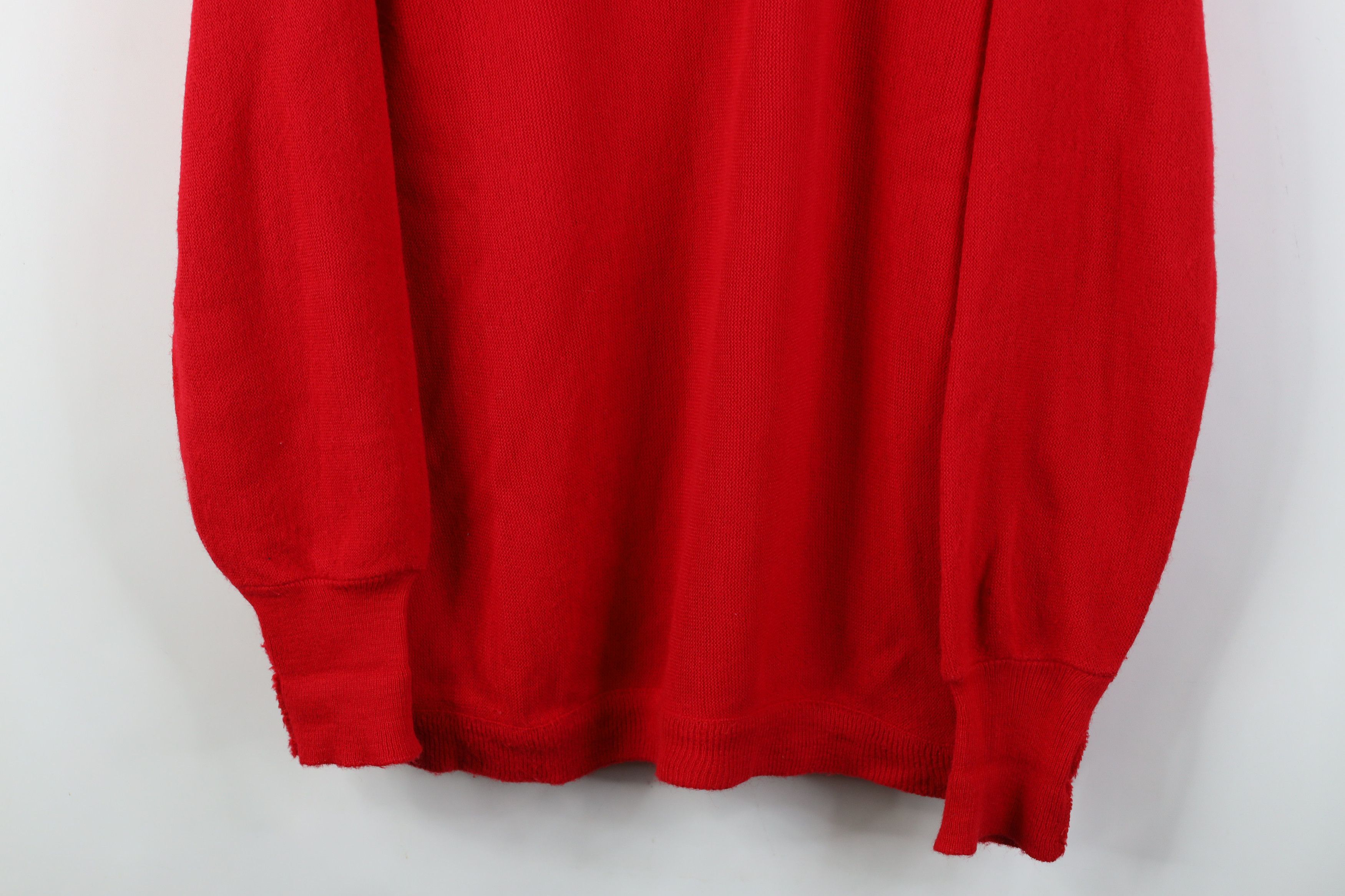 Vintage Vintage 70s Streetwear Knit V-Neck Sweater Red Acrylic USA Size US L / EU 52-54 / 3 - 3 Thumbnail