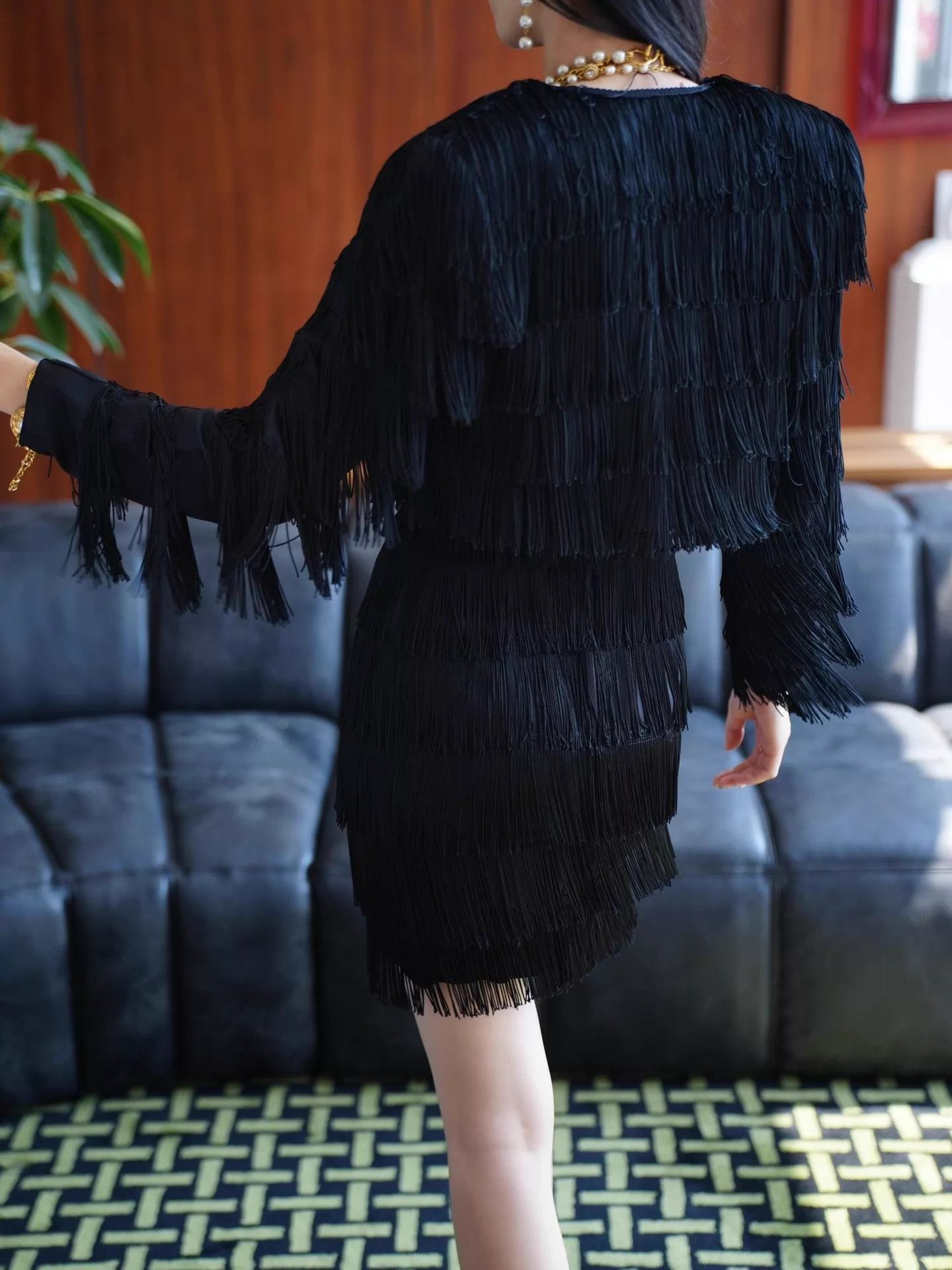 Other 1980s USA Tassel Fly Girl Short Blazer & Cami Dress Set S Size S / US 4 / IT 40 - 9 Thumbnail