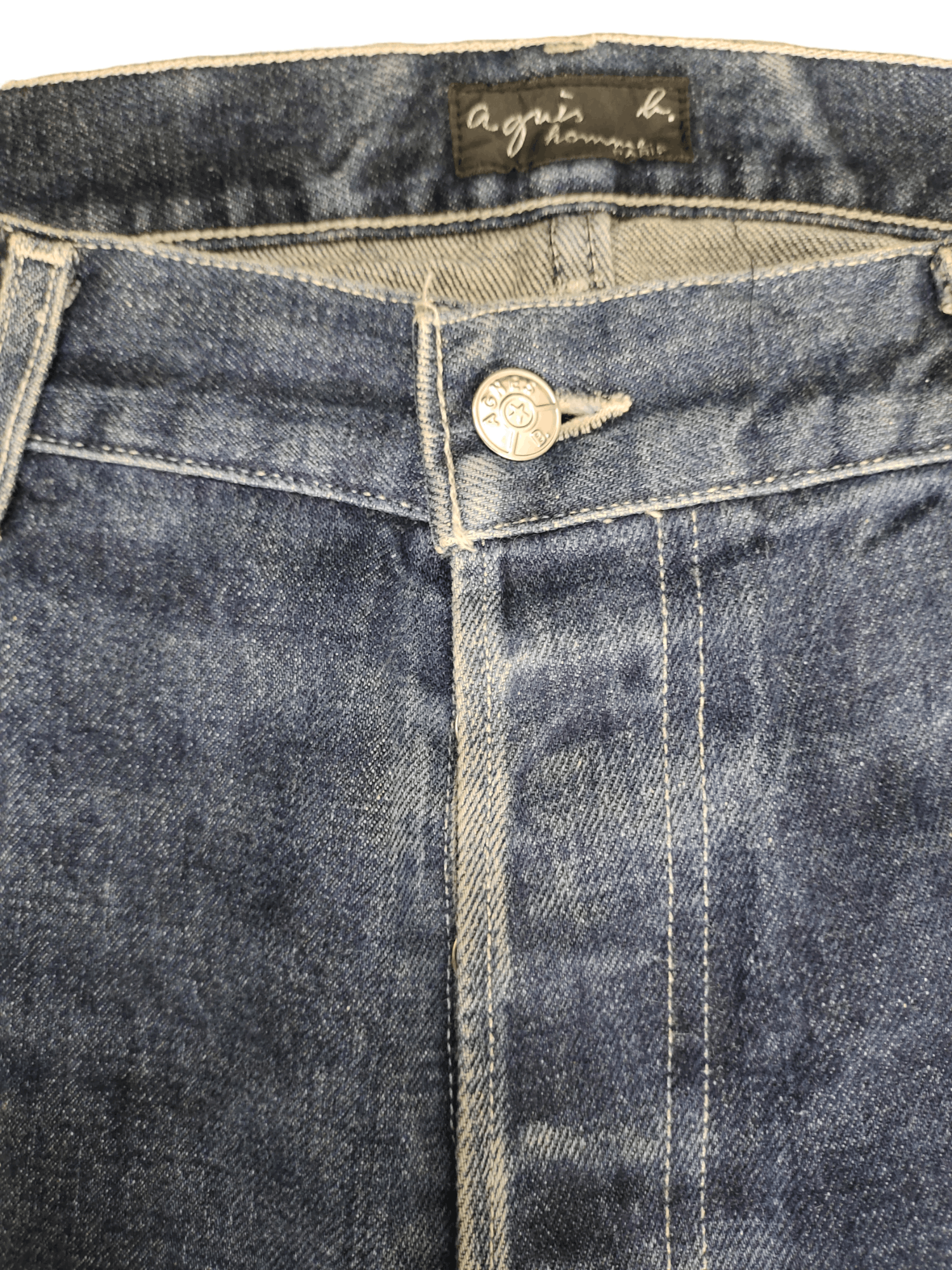 agnes b. Vintage 90s Agnes B. Homme Clawmark Faded Denim Jeans Size US 34 / EU 50 - 9 Thumbnail
