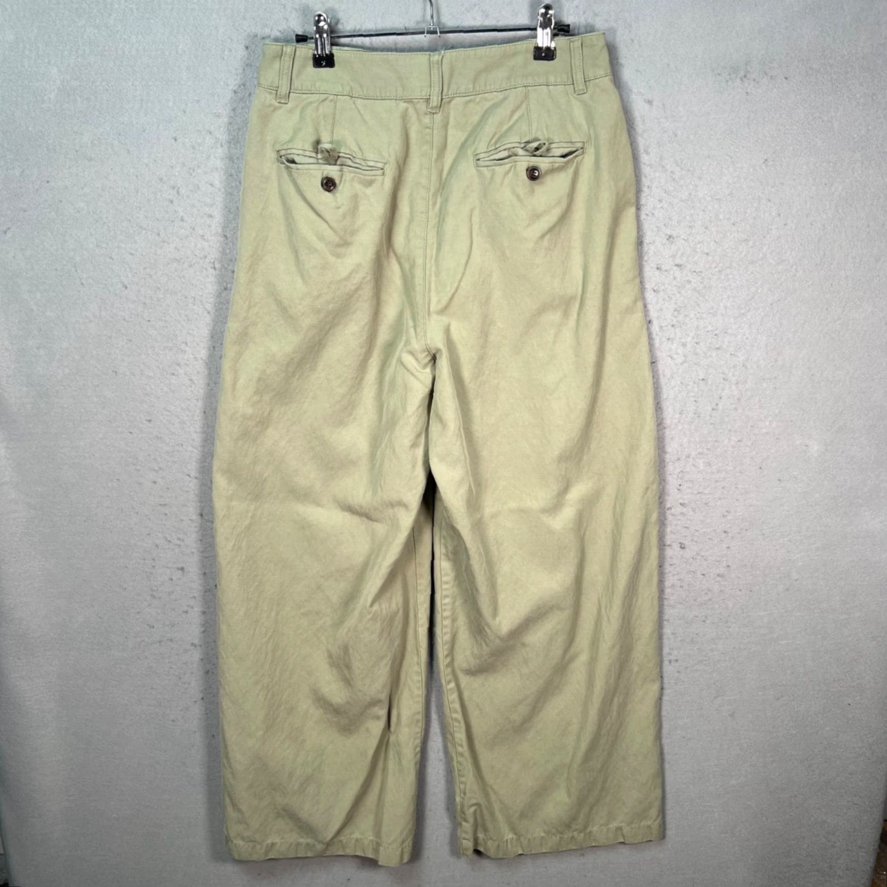 Madewell Womens Size 6 Wide Leg Pleated Chino Pants Sage Green