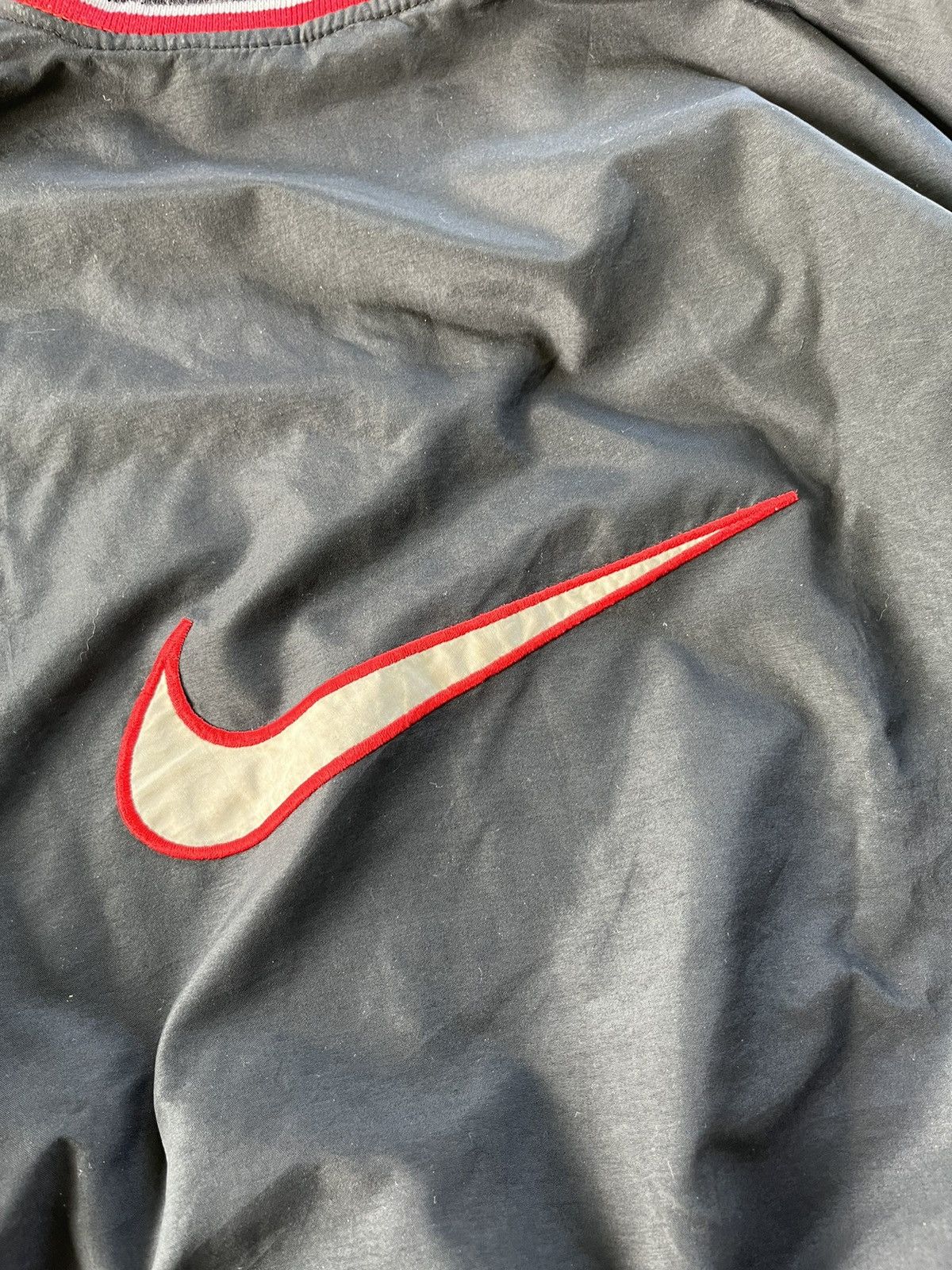 Nike × Vintage 🔥Nike Vintage Big Swoosh Embroidery V Neck Jacket 90s Size US XL / EU 56 / 4 - 12 Thumbnail