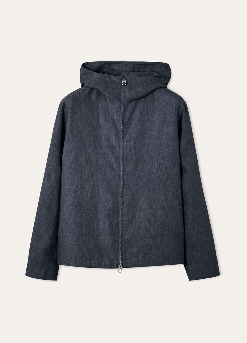 Loro Piana o1w1db10226 FAP0615 Dennis Blouson Jacket in Blue Size US L / EU 52-54 / 3 - 1 Thumbnail