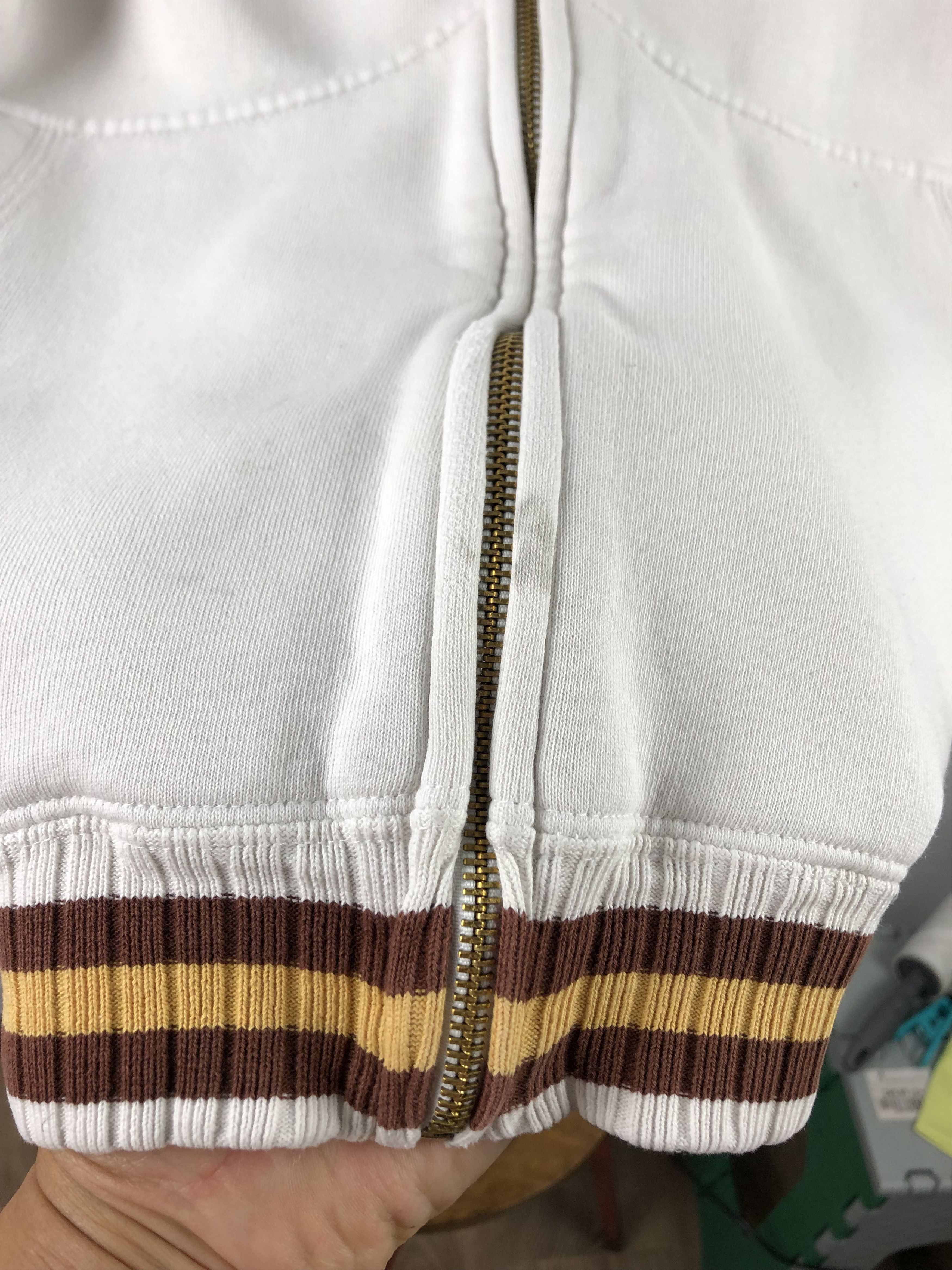 Ecko Unltd. × Vintage Vintage Ecko Unlimited Unltd Zipper Hoodie White Gray Gold Size US L / EU 52-54 / 3 - 12 Thumbnail