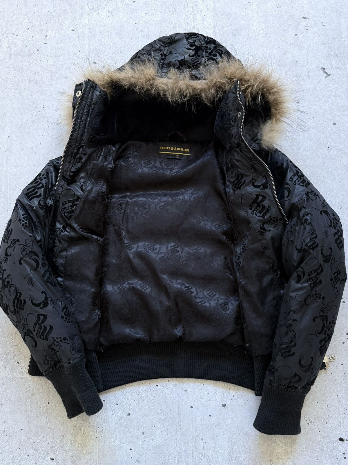 Rocawear 00s Y2K Roca Wear Hysteric Glamour Style Fur Hood Jacket Size US M / EU 48-50 / 2 - 7 Thumbnail