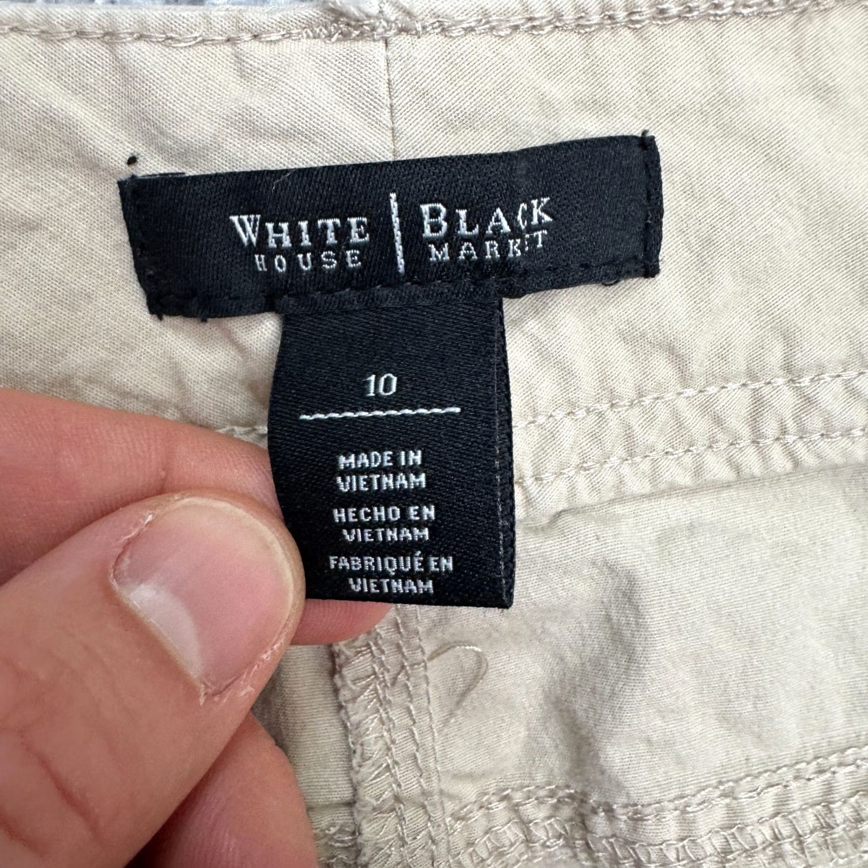 White House Black Market White House Black Market Cargo Cropped Pants Womens 10 Khaki Brown Capri Casual Linen Wide Leg? Size 32" / US 10 / IT 46 - 7 Thumbnail