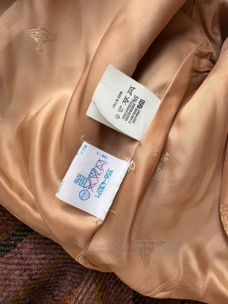 Vivienne Westwood Vivienne Westwood Orange and Black Plaid Wool Blazer with Size XS / US 0-2 / IT 36-38 - 8 Thumbnail