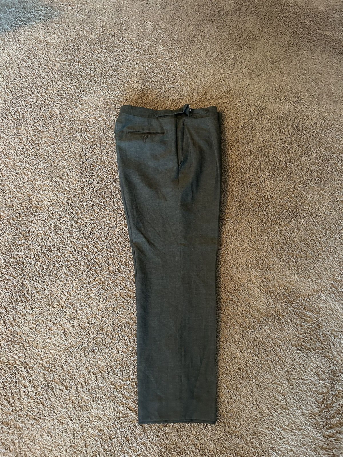 Stoffa Single Pleat Trouser Grey Wool Linen Sharkskin Size US 32 / EU 48 - 7 Thumbnail
