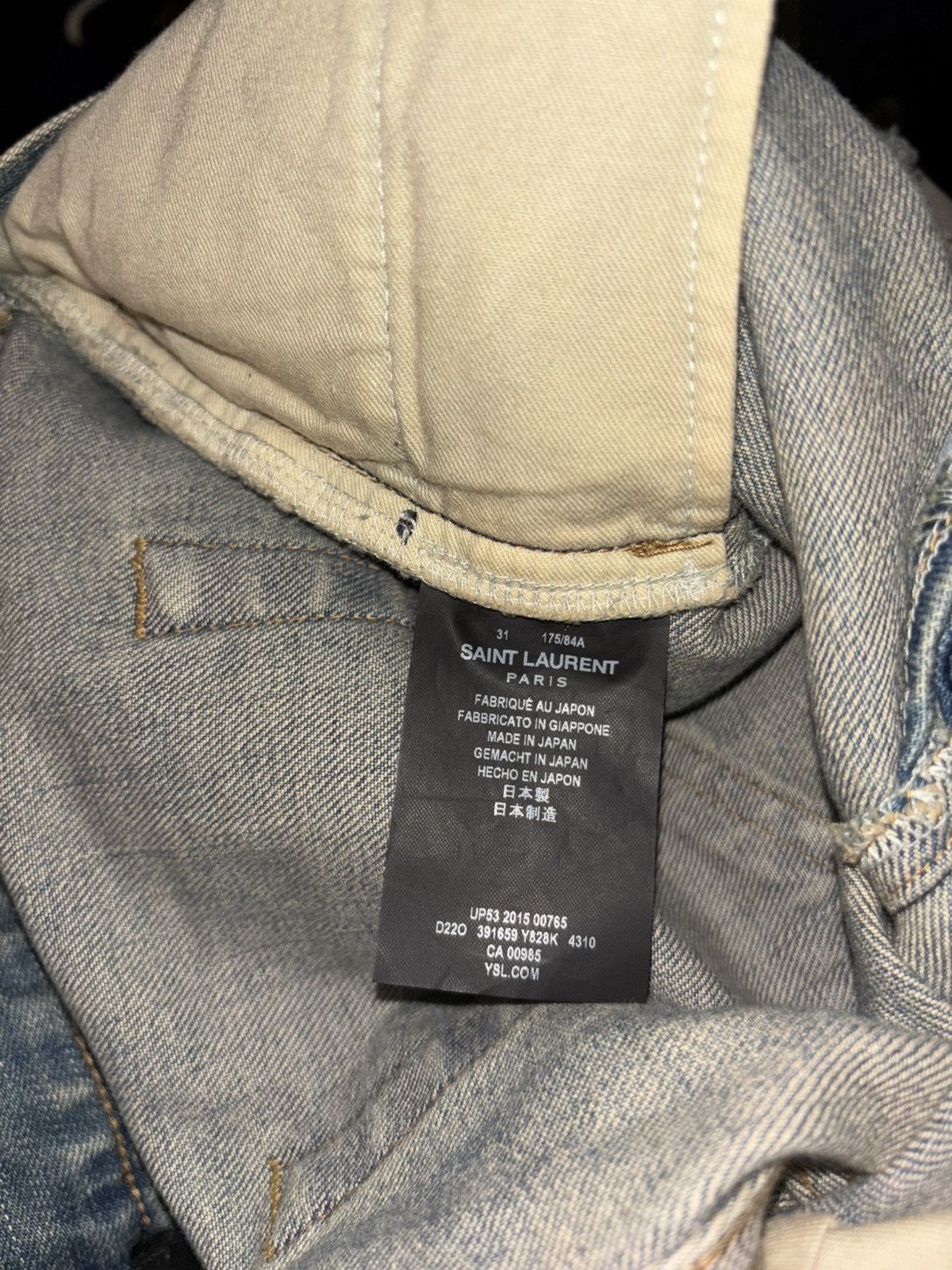 Yves Saint Laurent SS15 Saint Laurent Distressed Denim “D02” Size US 31 - 4 Thumbnail