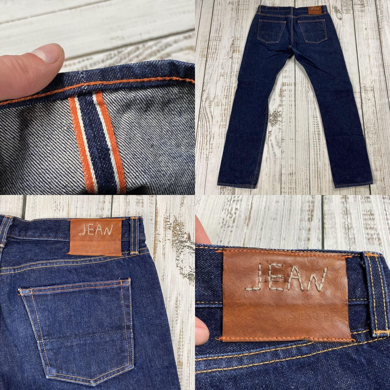 Jean Shop VINTAGE Jean Shop NYC Slim Straight Jeans 33 Men Blue Raw Denim Modern Fit Size US 33 - 8 Thumbnail