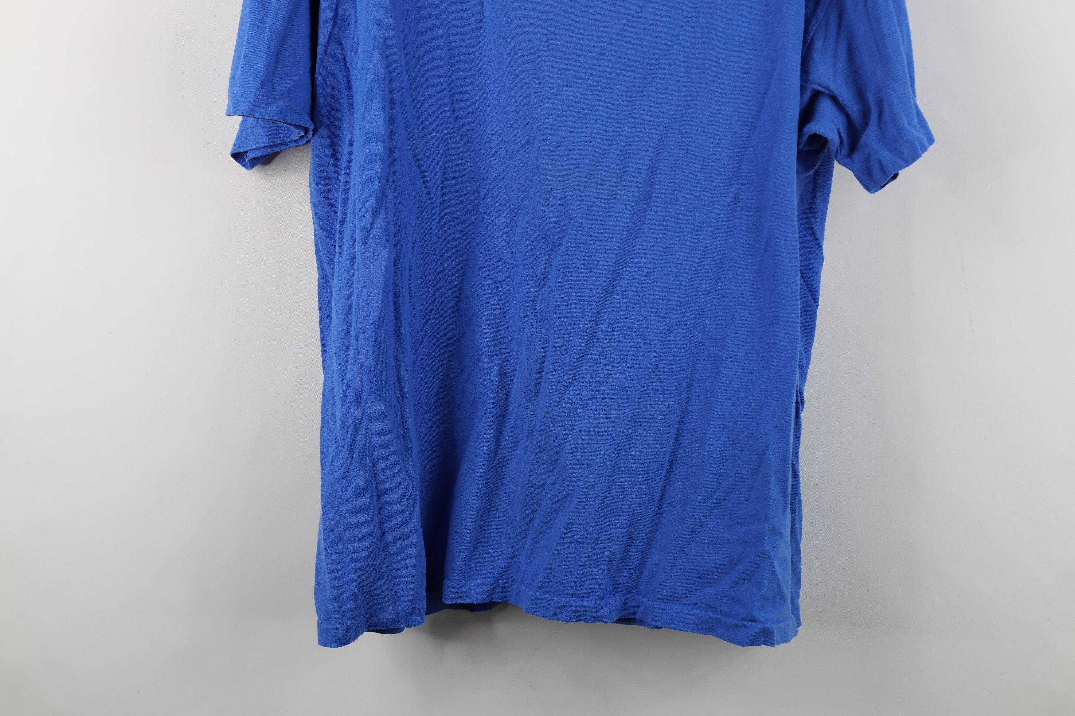 Hanes Vintage 90s Hanes Blank Cotton Pocket T-Shirt Royal Blue Size US XL / EU 56 / 4 - 14 Thumbnail