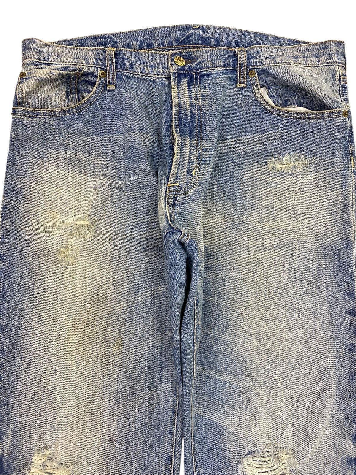 GU GU Faded Blue Wash Ripped Style Skinny Jeans Size US 36 / EU 52 - 2 Thumbnail