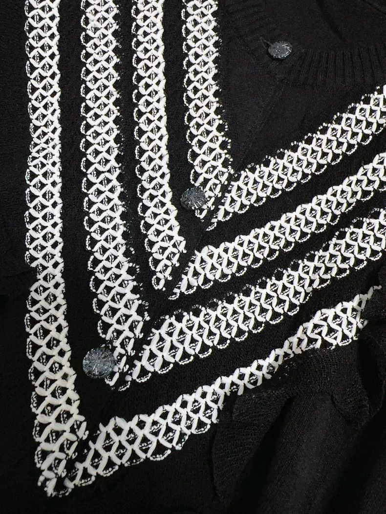 Chanel Chanel 20s roof series black knitted white diamond check w Size XS / US 0-2 / IT 36-38 - 5 Thumbnail