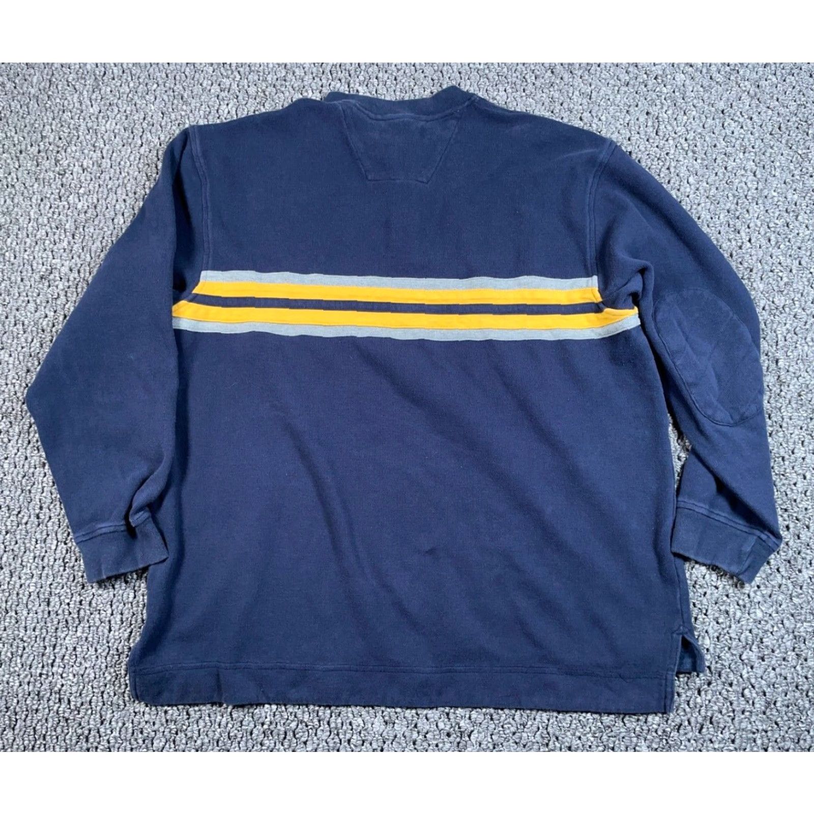 Roundtree & Yorke VINTAGE Roundtree & Yorke Rugby Style Henley Sweater Adult XL Blue Striped Crew Neck Mens XL Size US XL / EU 56 / 4 - 2 Thumbnail